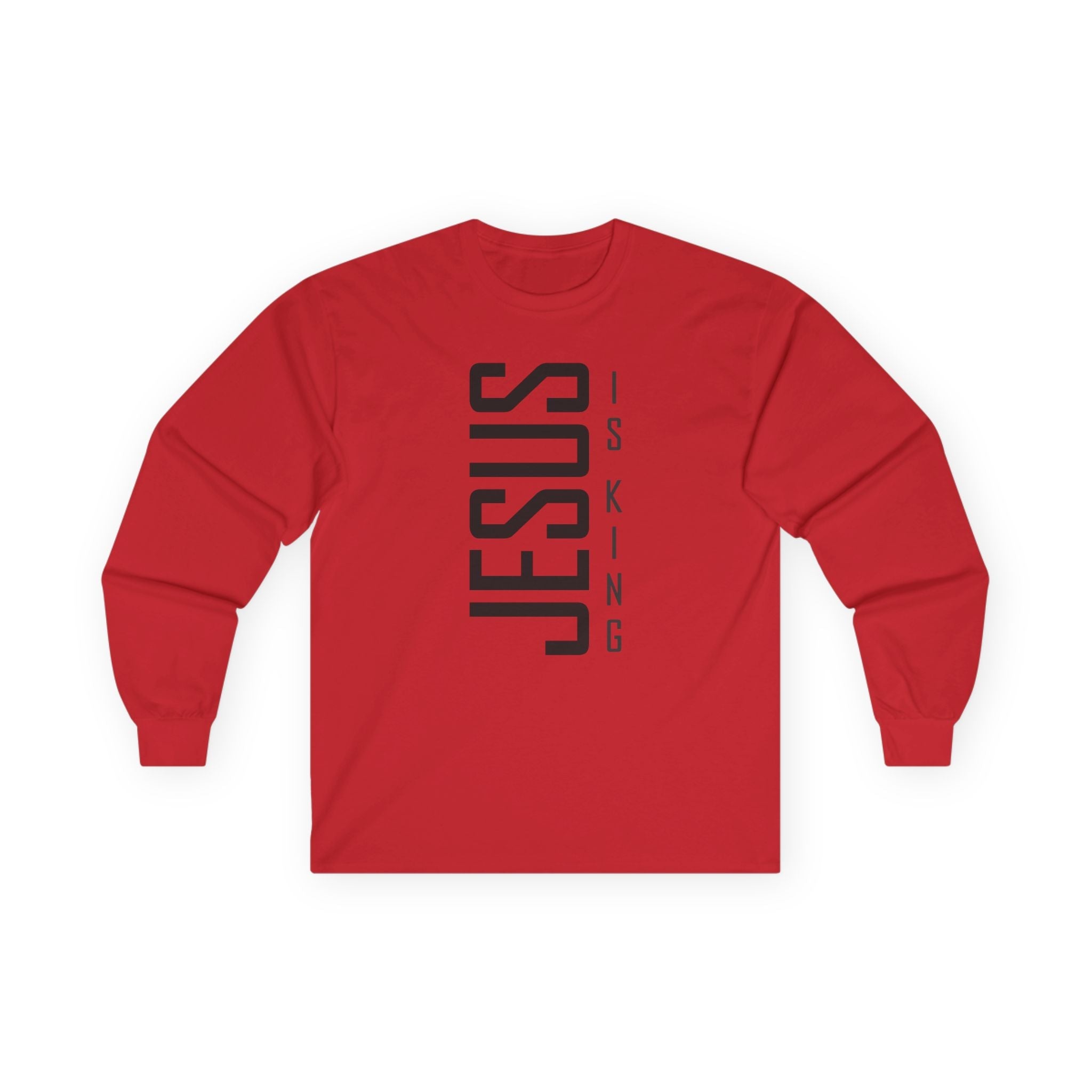 Faith Based Men's Long Sleeve - " Jesus Is King" | Long - sleeve by atgodanddesigns