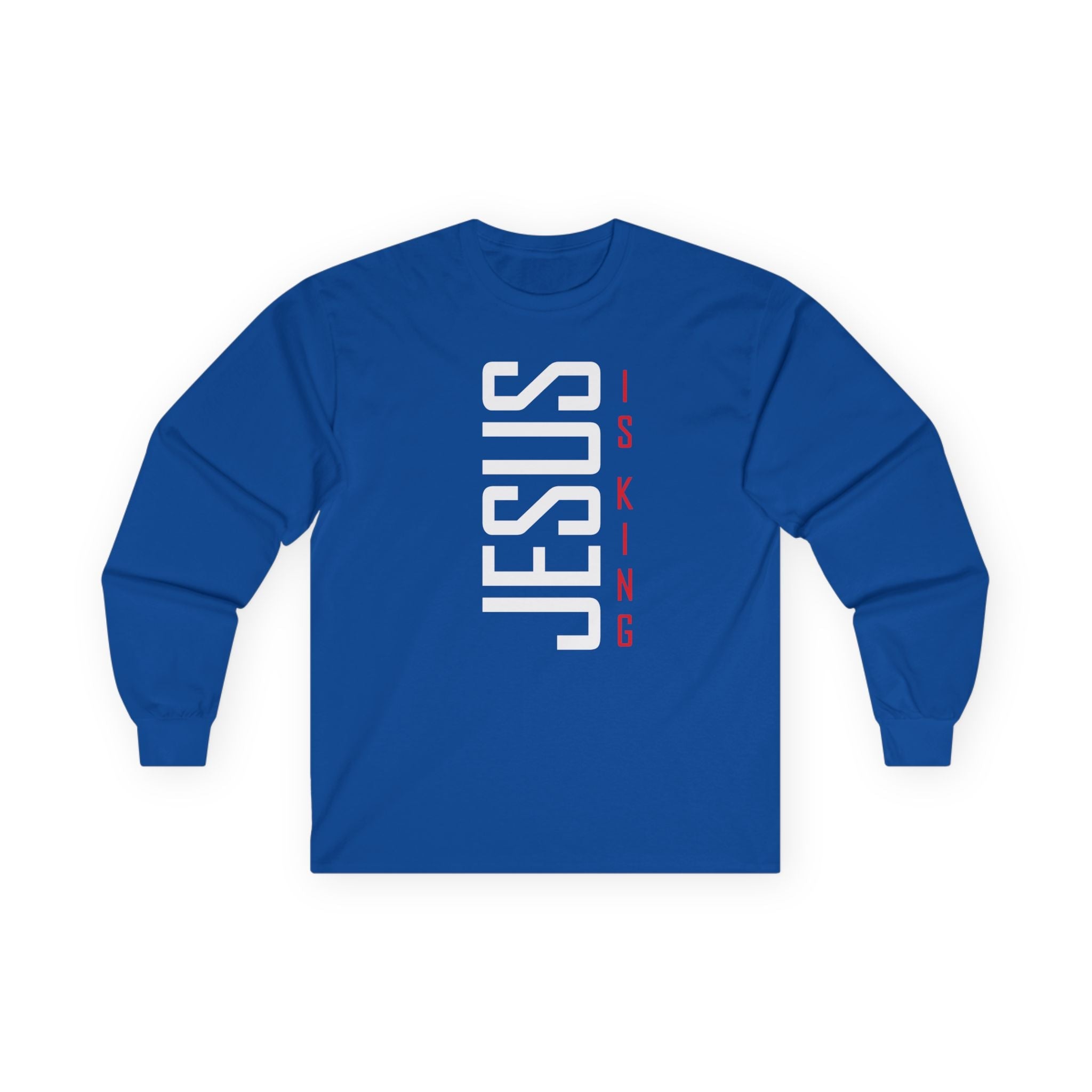 Faith Based Men's Long Sleeve - " Jesus Is King" | Long - sleeve by atgodanddesigns