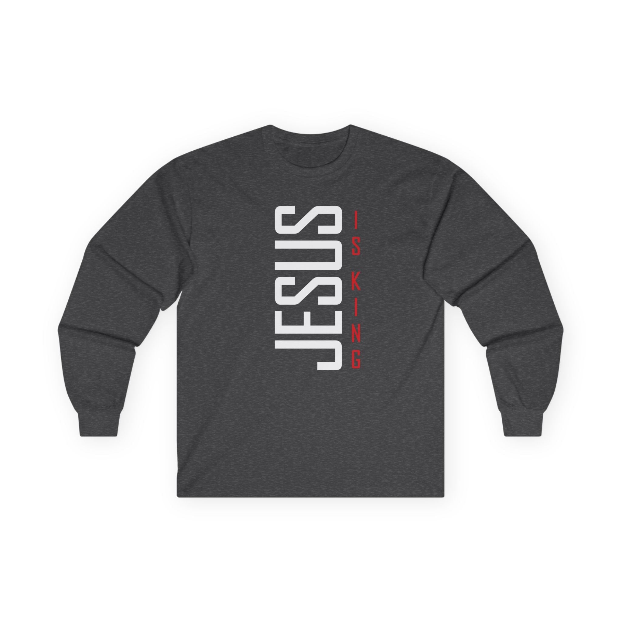 Faith Based Men's Long Sleeve - " Jesus Is King" | Long - sleeve by atgodanddesigns