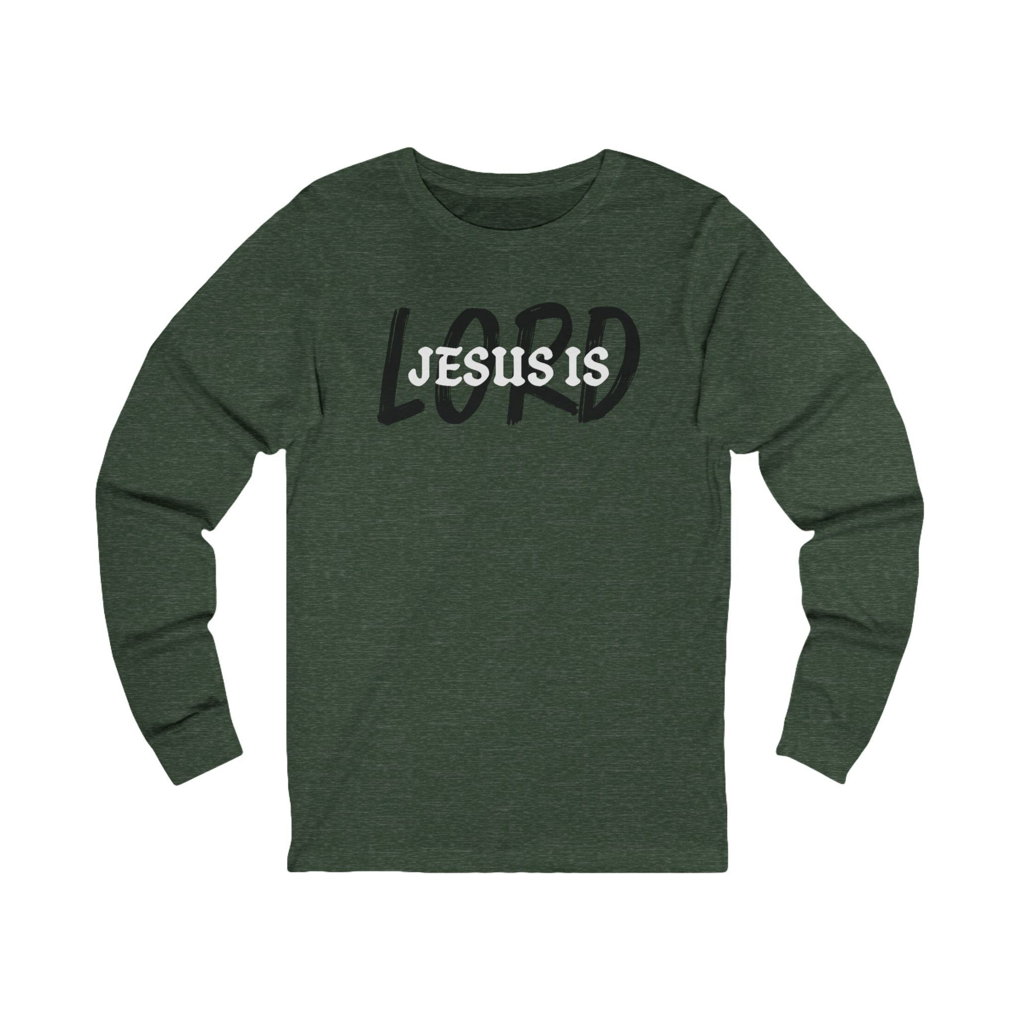 Faith Based Men's Long Sleeve - 'Jesus is Lord' | Long - sleeve by atgodanddesigns