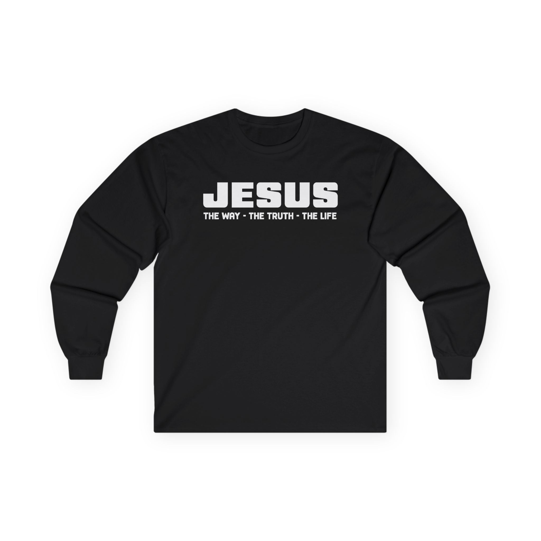 Faith - Based Men's Long Sleeve : Jesus - The Way, The Truth, The Life | Long - sleeve by atgodanddesigns
