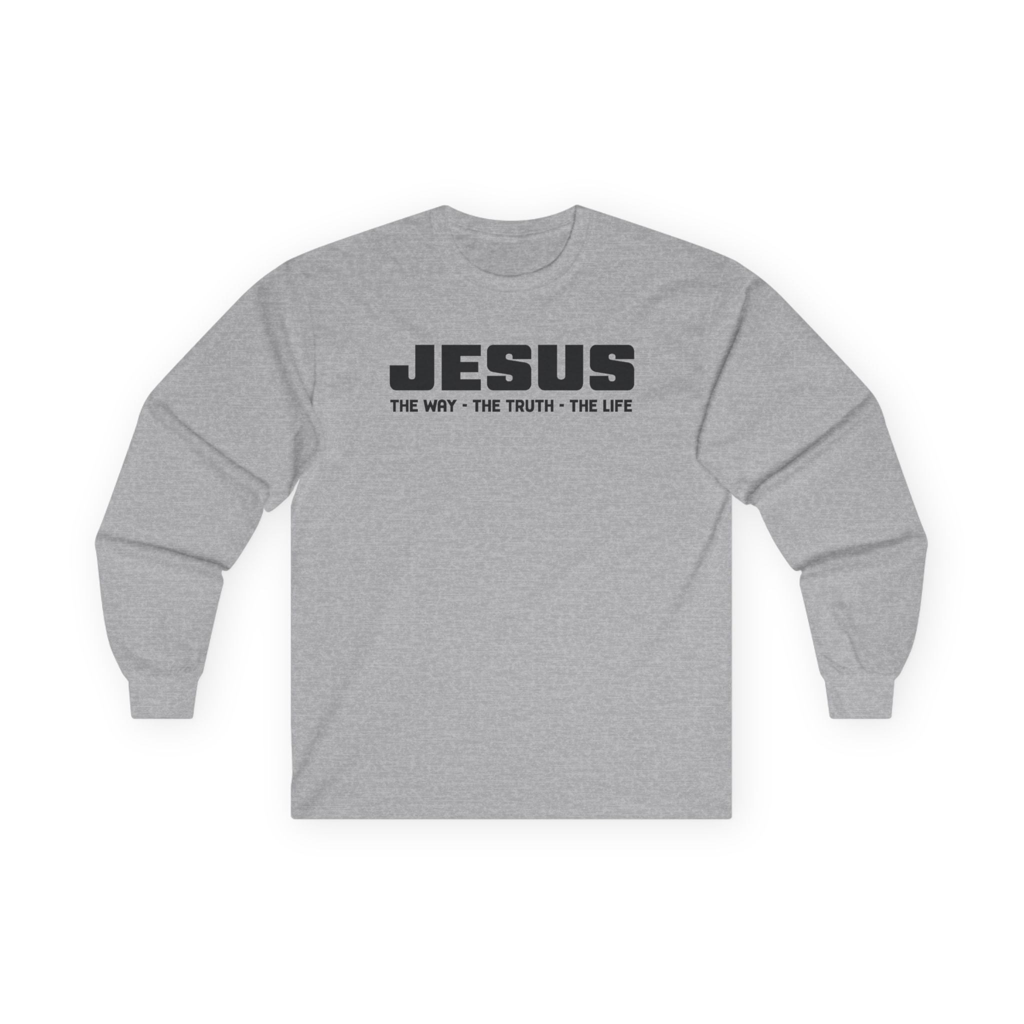 Faith - Based Men's Long Sleeve : Jesus - The Way, The Truth, The Life | Long - sleeve by atgodanddesigns