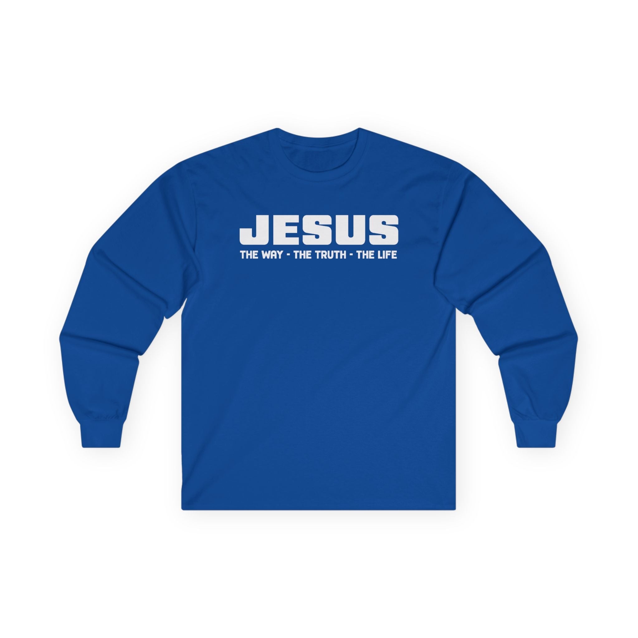 Faith - Based Men's Long Sleeve : Jesus - The Way, The Truth, The Life | Long - sleeve by atgodanddesigns