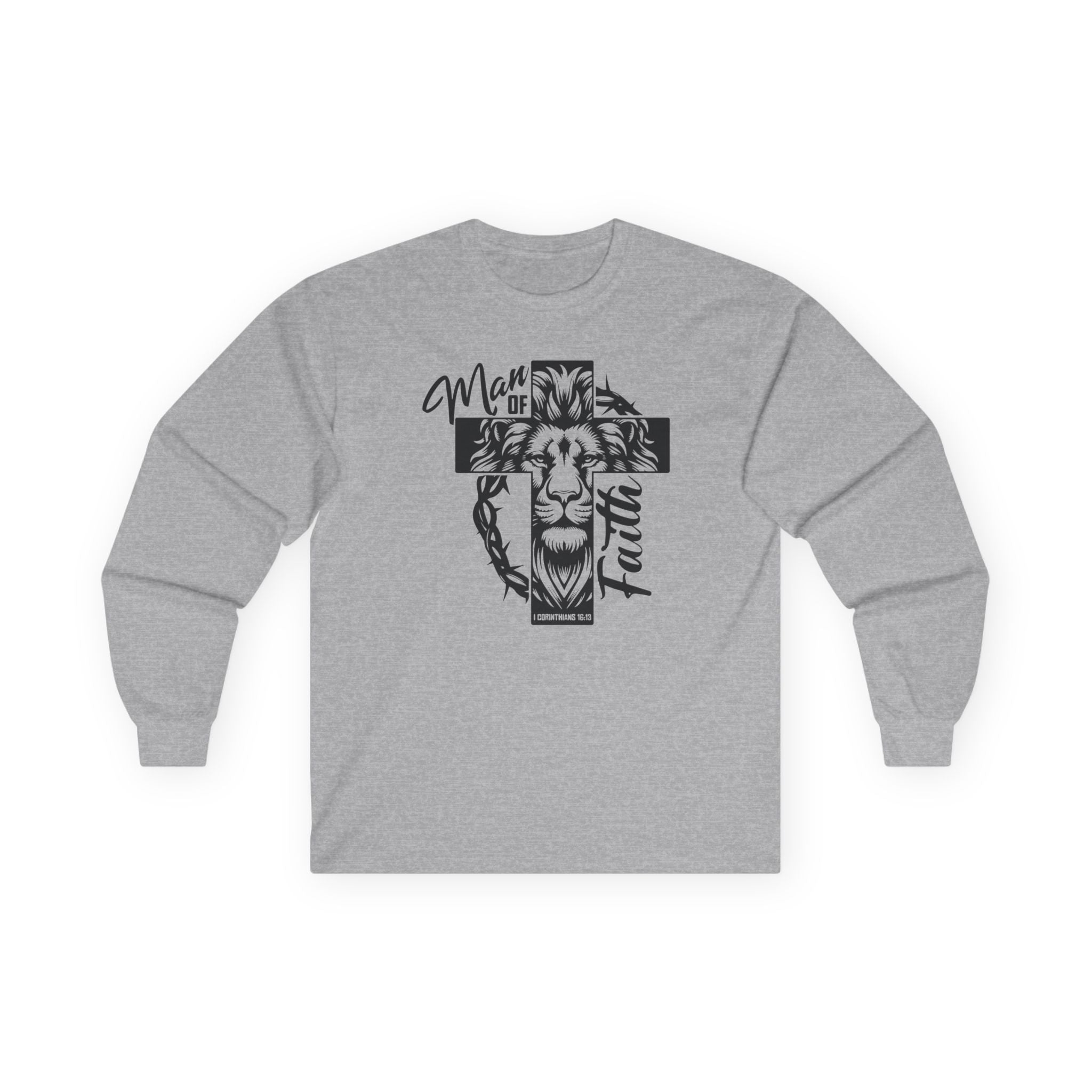 Faith Based Men's Long Sleeve - " Man of Faith" | Long - sleeve by atgodanddesigns