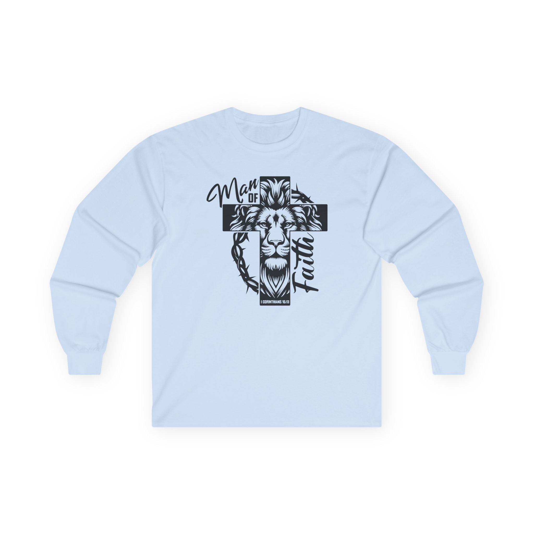 Faith Based Men's Long Sleeve - " Man of Faith" | Long - sleeve by atgodanddesigns