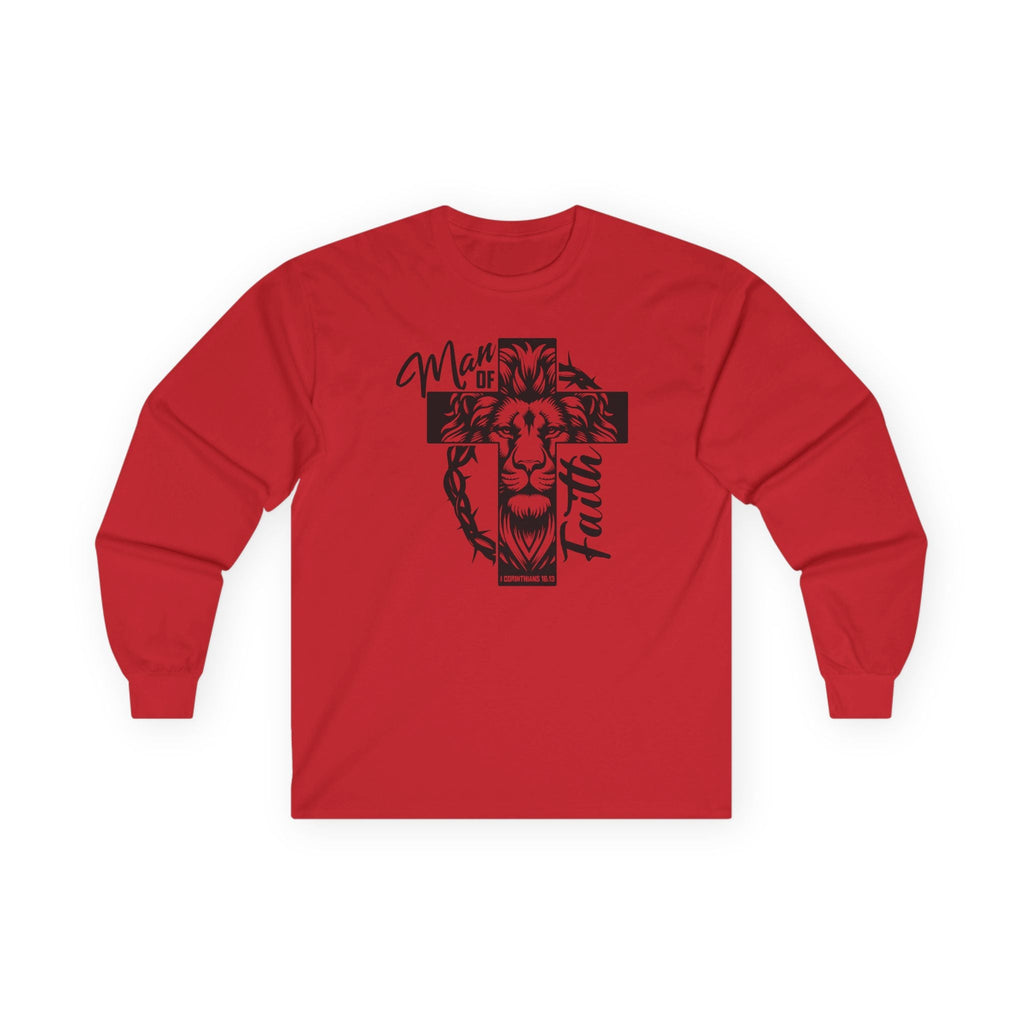 Faith Based Men's Long Sleeve - " Man of Faith" | Long - sleeve by atgodanddesigns