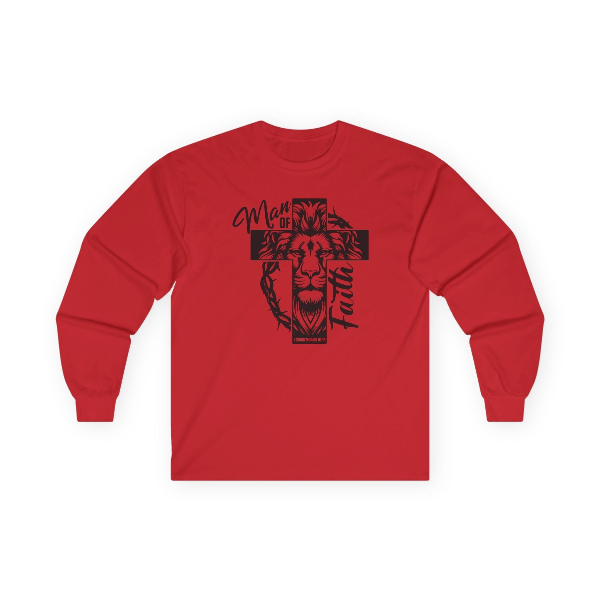 Faith Based Men's Long Sleeve - " Man of Faith" | Long - sleeve by atgodanddesigns