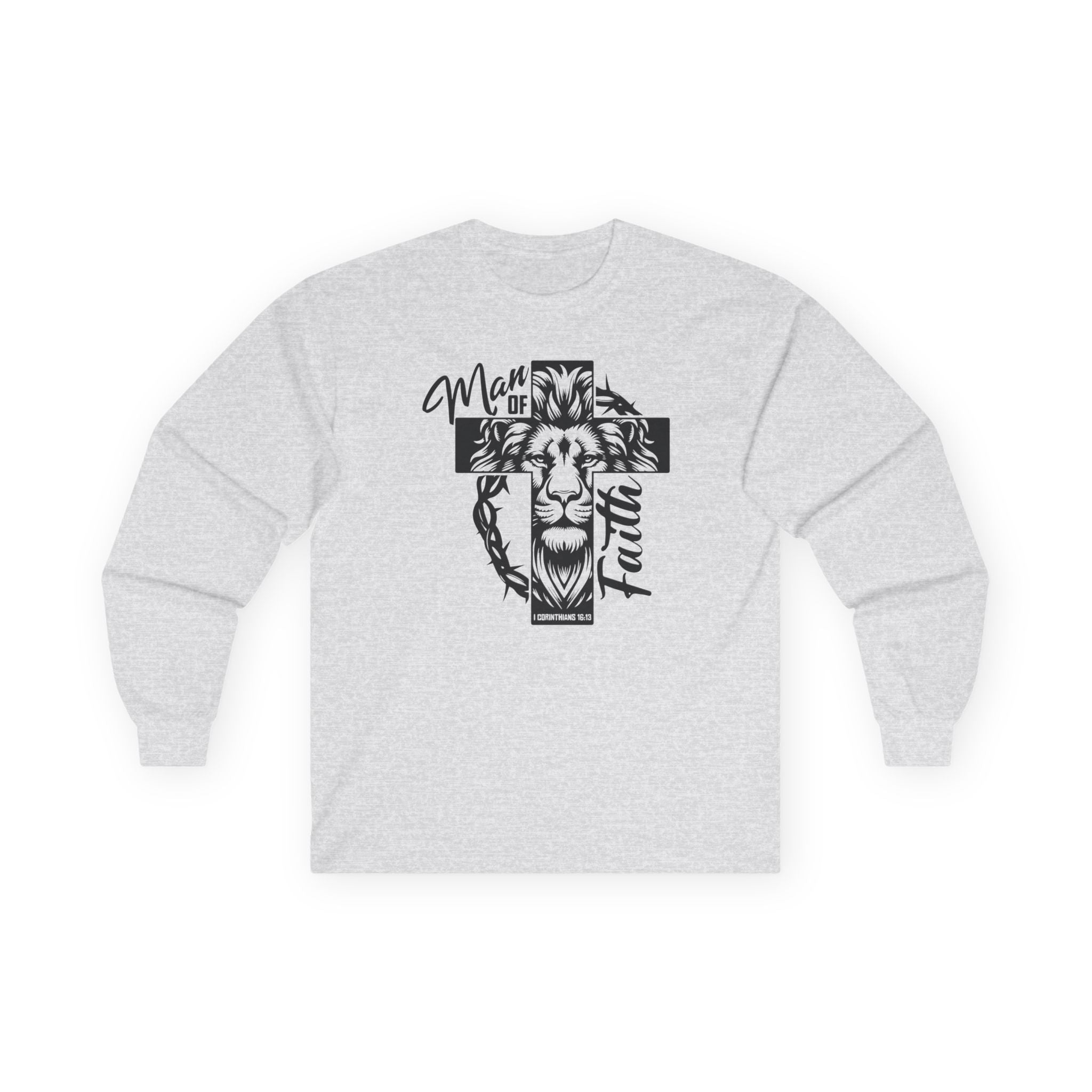 Faith Based Men's Long Sleeve - " Man of Faith" | Long - sleeve by atgodanddesigns