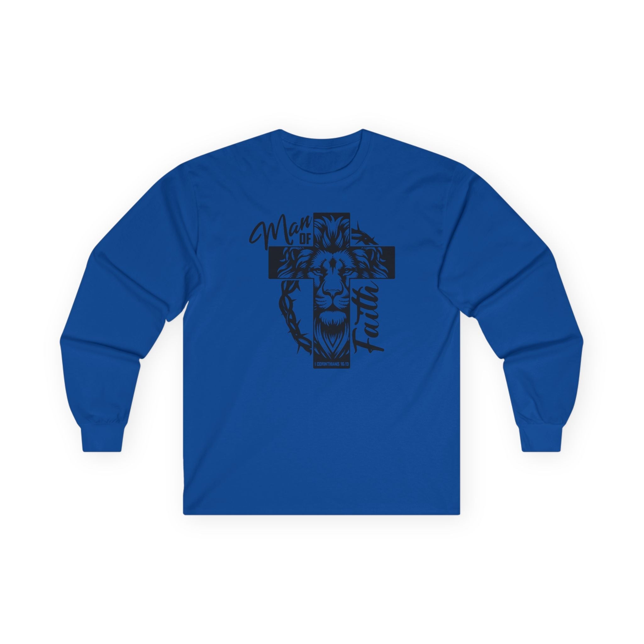Faith Based Men's Long Sleeve - " Man of Faith" | Long - sleeve by atgodanddesigns
