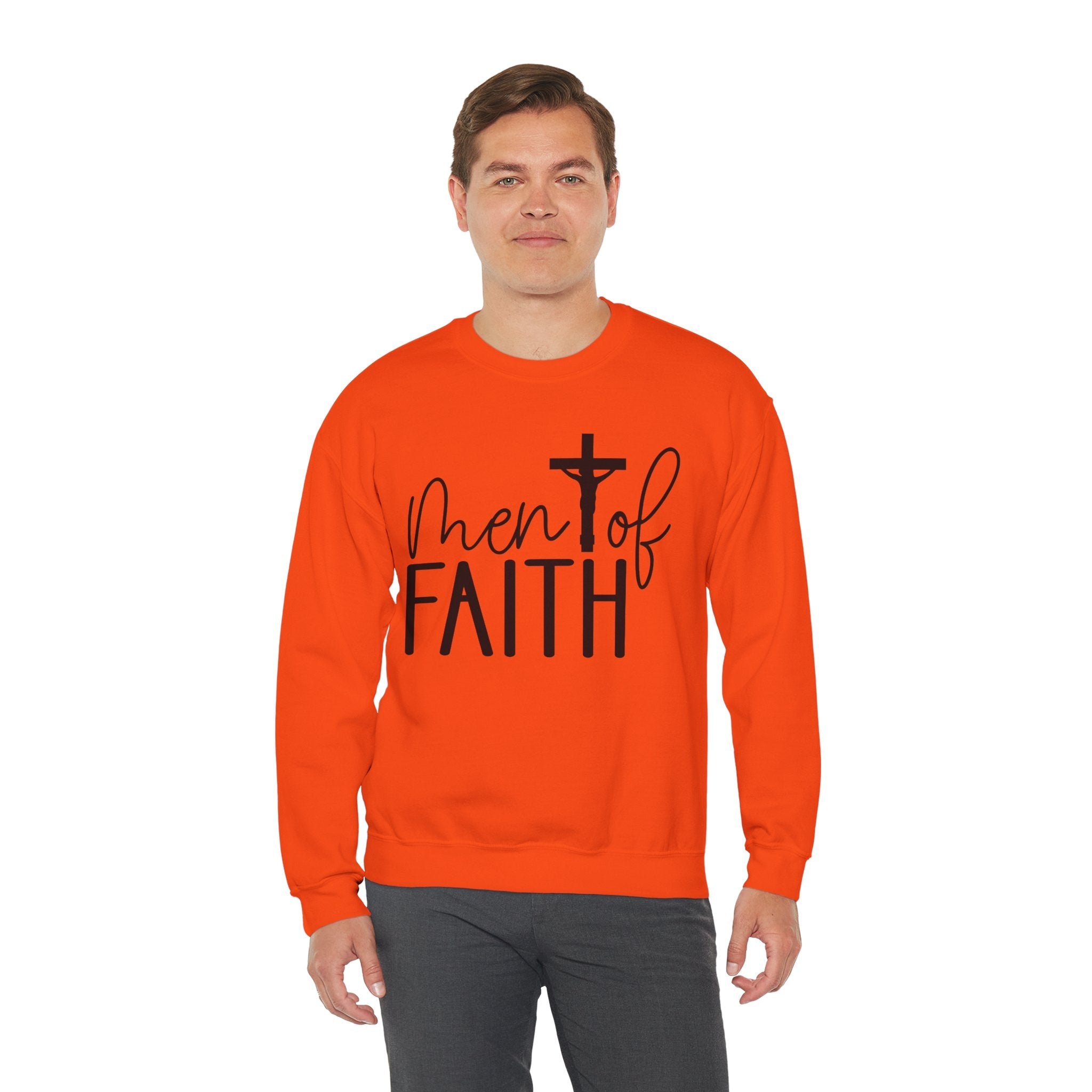 Faith Based Men's Long Sleeve Sweatshirt - " Men Of Faith" | Sweatshirt by atgodanddesigns