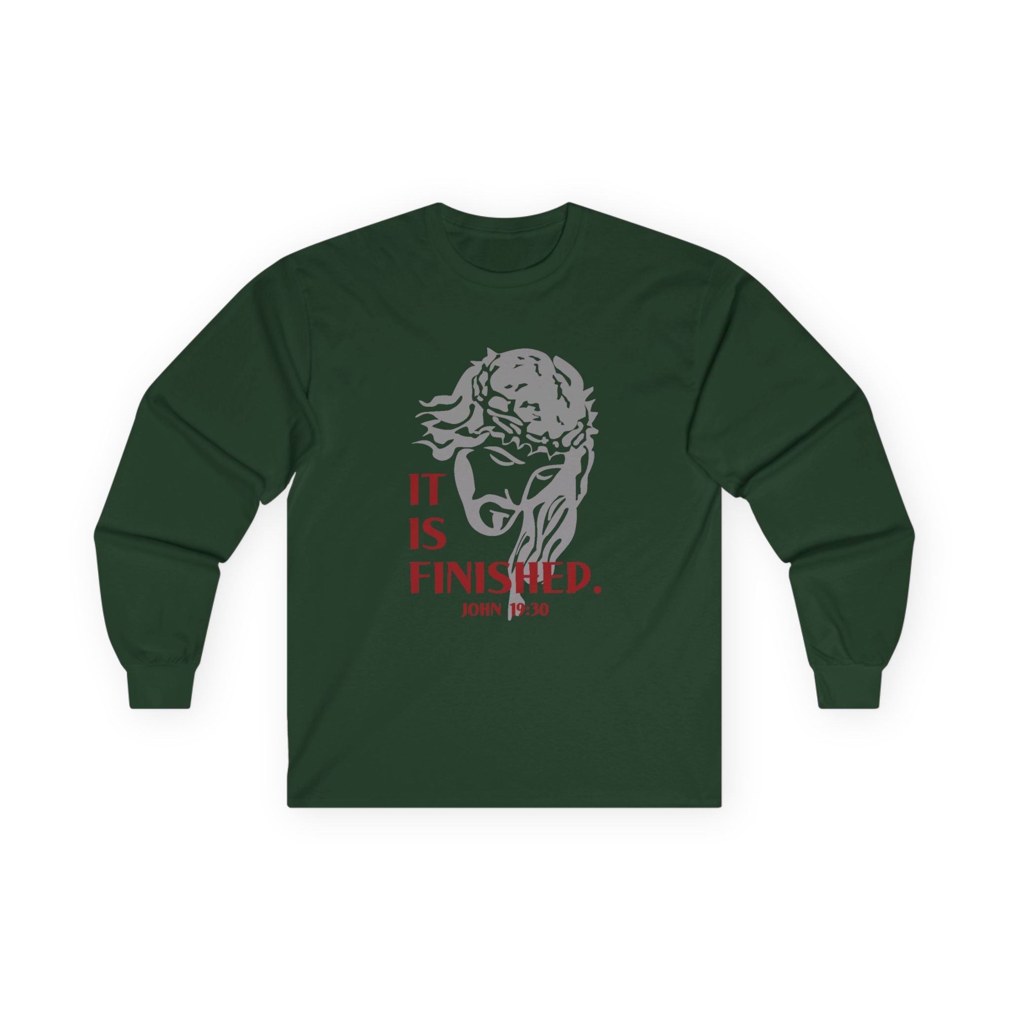 Faith Based Men's Long Sleeve T-Shirt - It Is Finished | Long - sleeve by atgodanddesigns