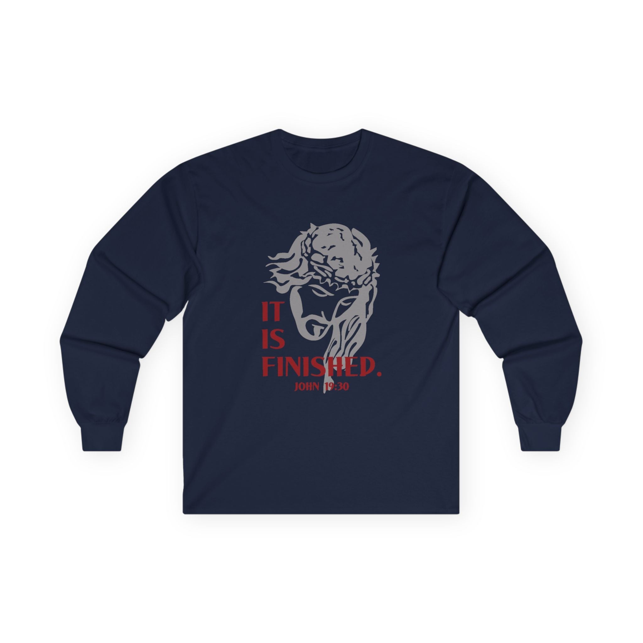 Faith Based Men's Long Sleeve T-Shirt - It Is Finished | Long - sleeve by atgodanddesigns