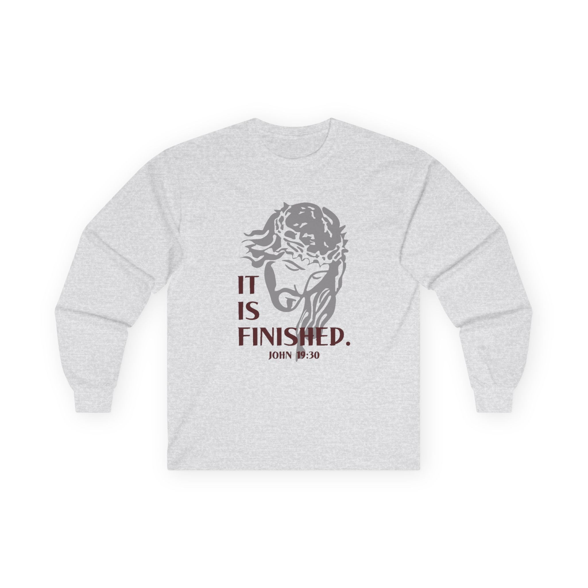 Faith Based Men's Long Sleeve T-Shirt - It Is Finished | Long - sleeve by atgodanddesigns