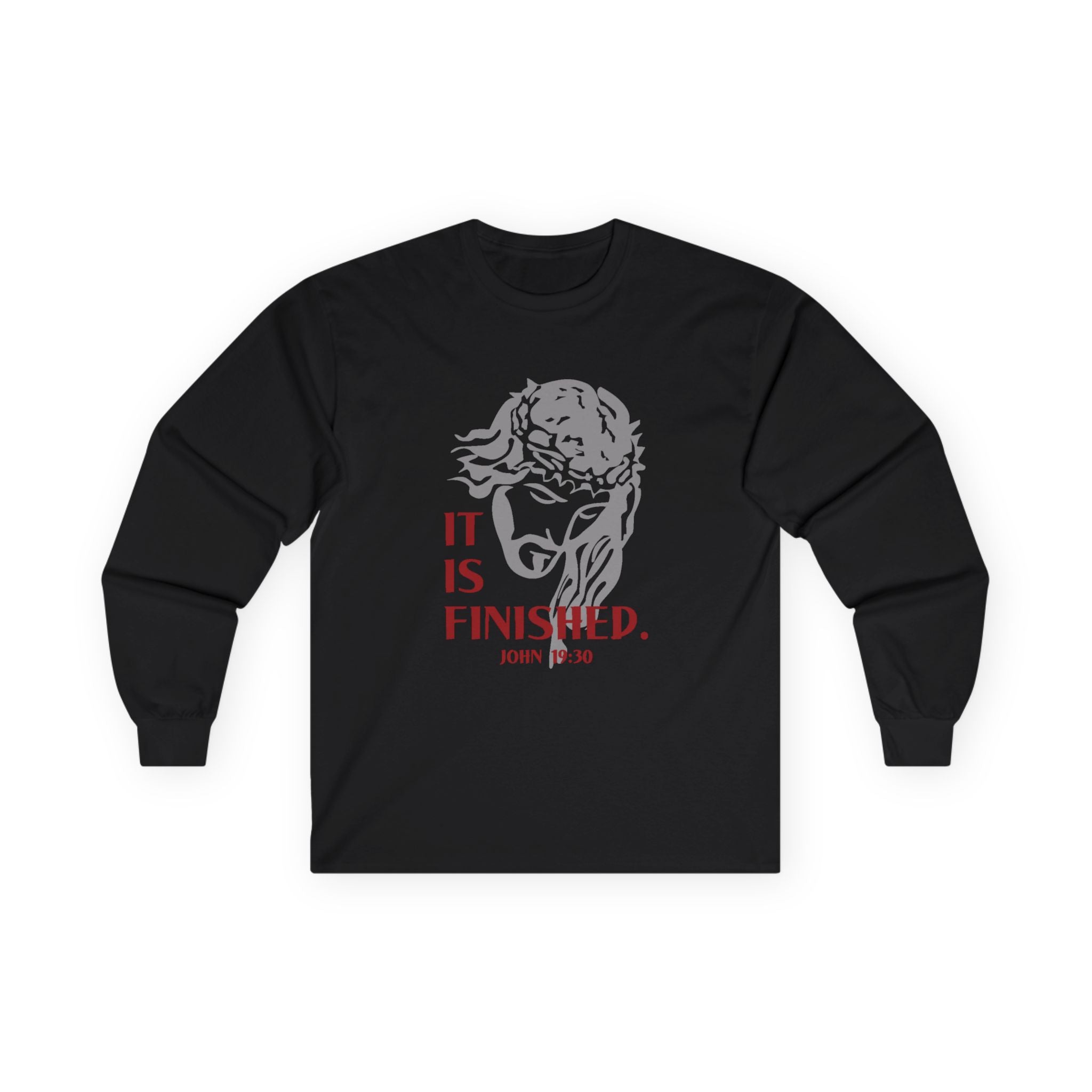 Faith Based Men's Long Sleeve T-Shirt - It Is Finished | Long - sleeve by atgodanddesigns