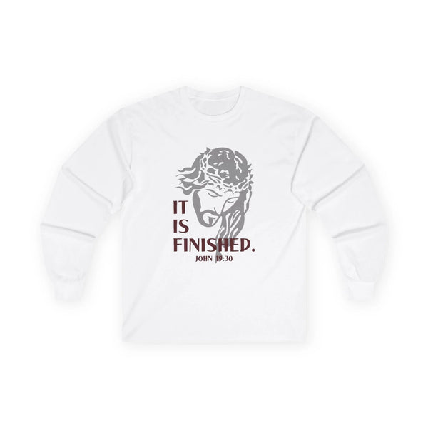Faith Based Men's Long Sleeve T-Shirt - It Is Finished | Long - sleeve by atgodanddesigns