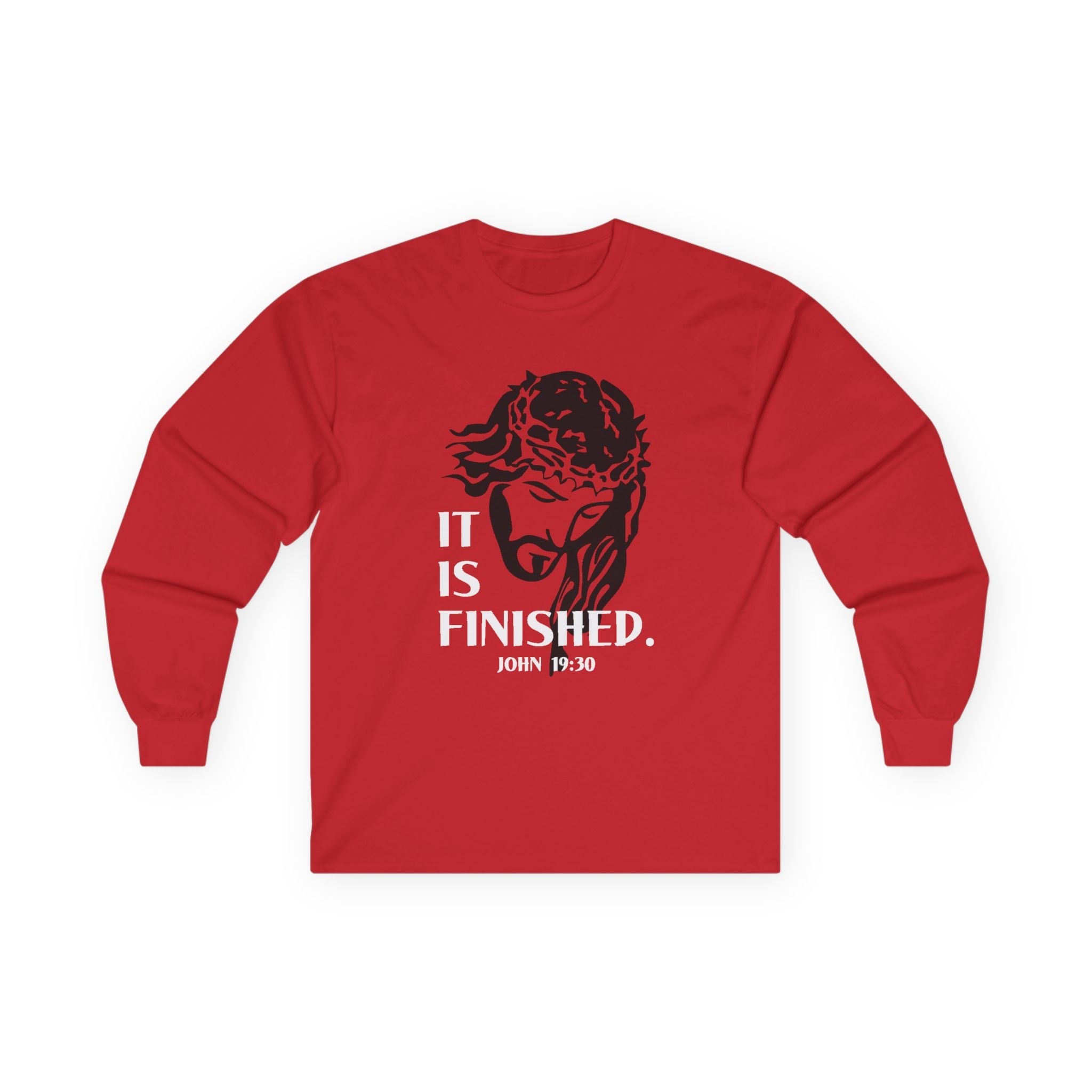 Faith Based Men's Long Sleeve T-Shirt - It Is Finished | Long - sleeve by atgodanddesigns