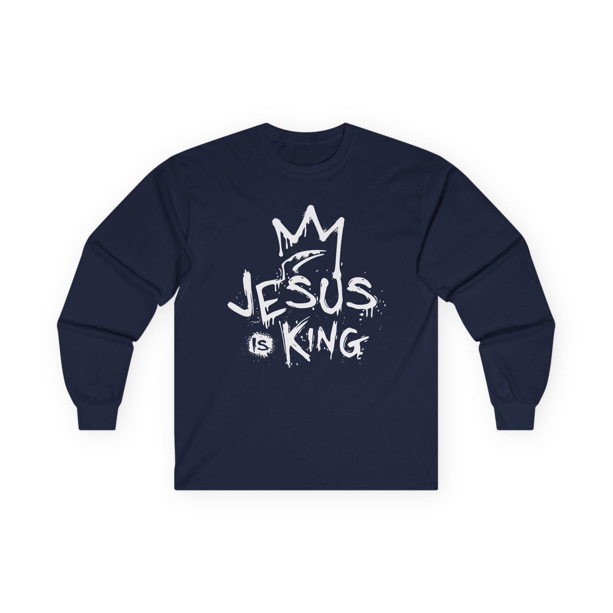Faith Based Men's Long Sleeve T-Shirt - Jesus is King | Long - sleeve by atgodanddesigns