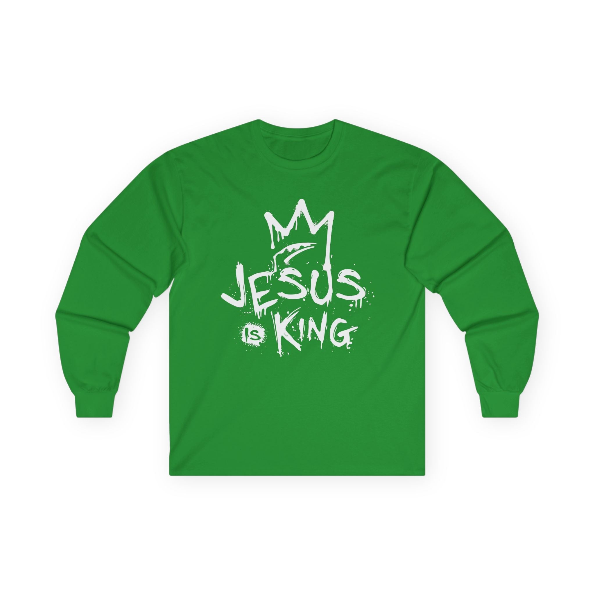 Faith Based Men's Long Sleeve T-Shirt - Jesus is King | Long - sleeve by atgodanddesigns