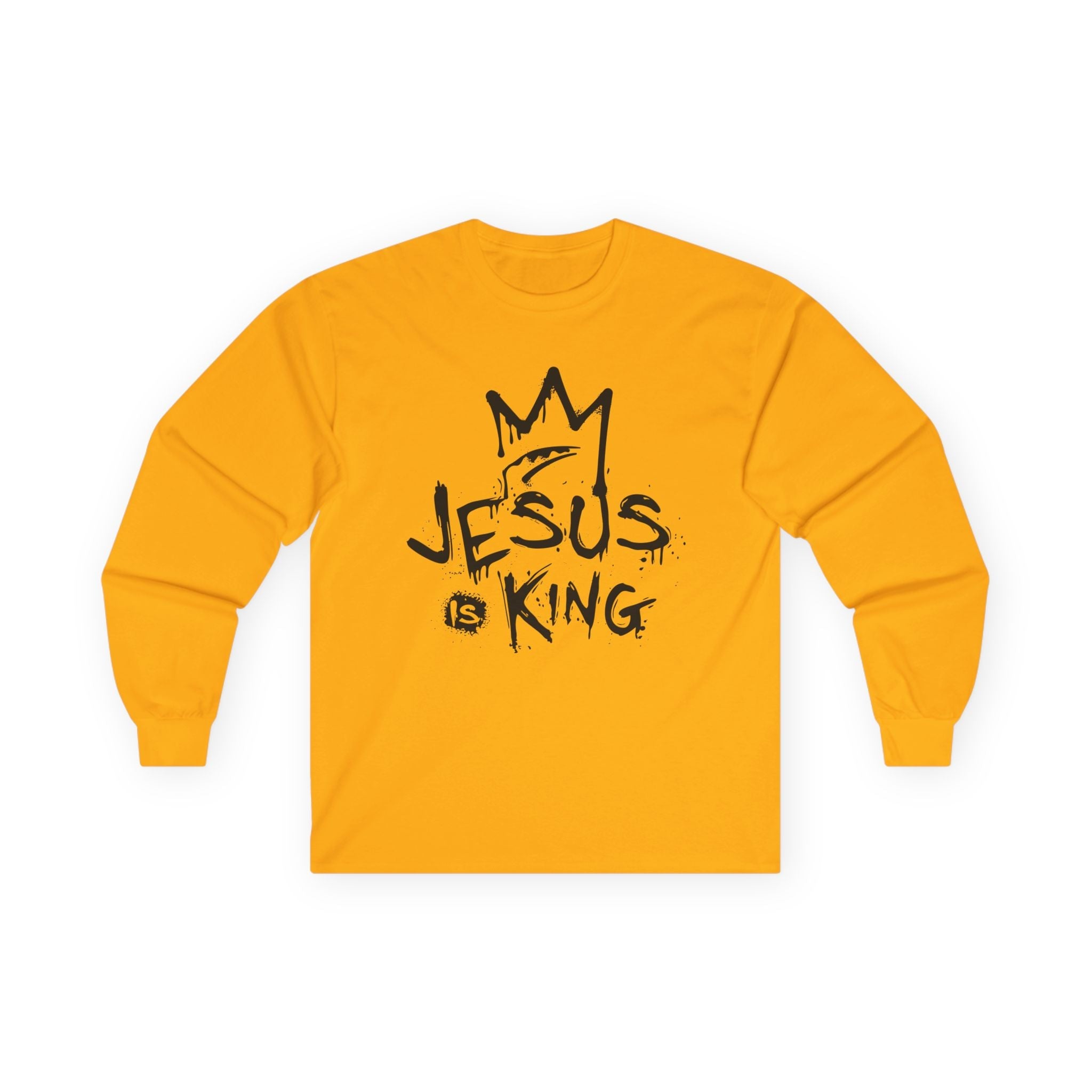Faith Based Men's Long Sleeve T-Shirt - Jesus is King | Long - sleeve by atgodanddesigns