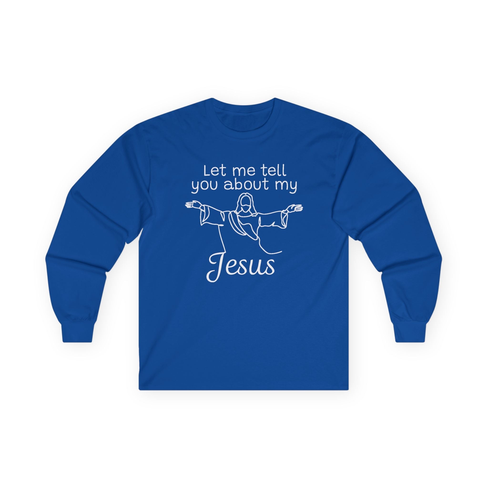 Faith Based Men's Long Sleeve T-Shirt - Let Me Tell You About My Jesus | Long - sleeve by atgodanddesigns