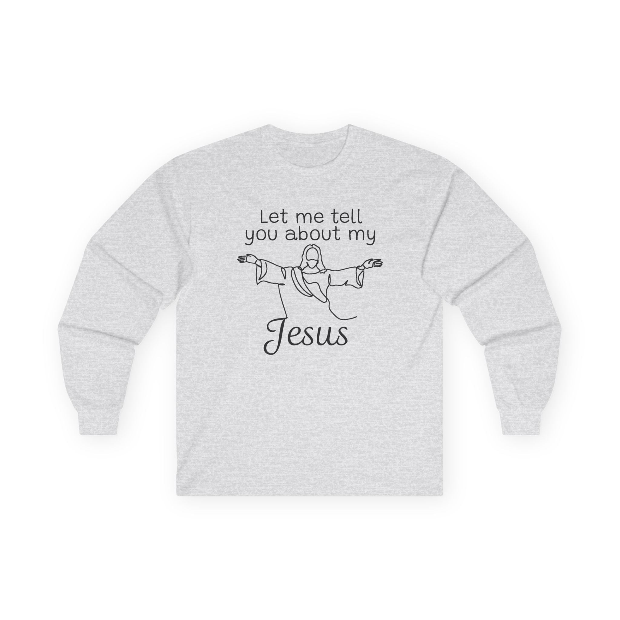 Faith Based Men's Long Sleeve T-Shirt - Let Me Tell You About My Jesus | Long - sleeve by atgodanddesigns