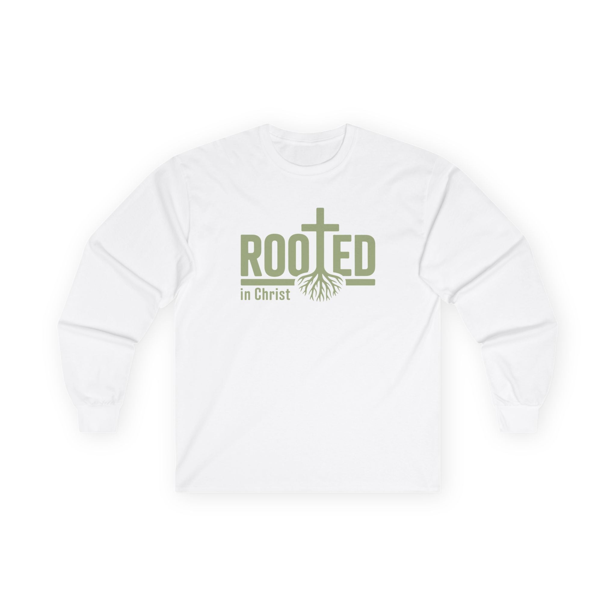 Faith Based Men's Long Sleeve T-Shirt - Rooted In Christ | Long - sleeve by atgodanddesigns
