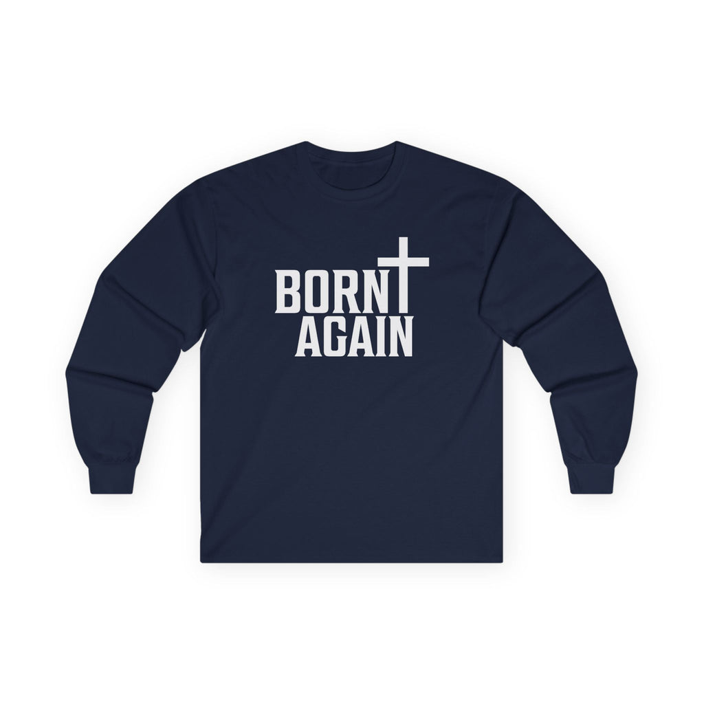 Faith Based Men's Long Sleeve Tee " Born Again" | Long - sleeve by atgodanddesigns