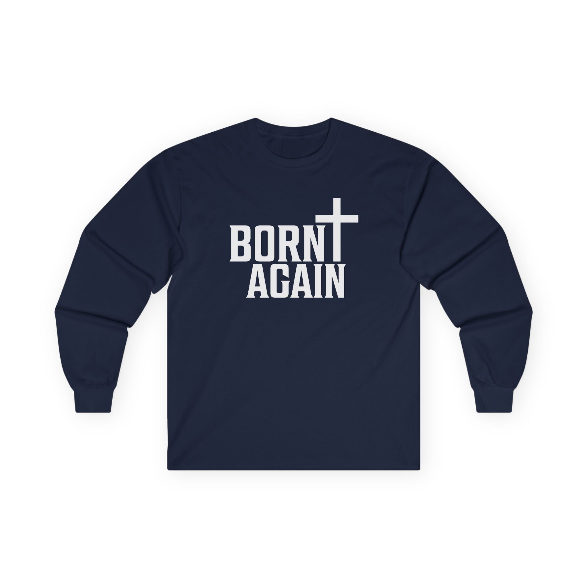 Faith Based Men's Long Sleeve Tee " Born Again" | Long - sleeve by atgodanddesigns