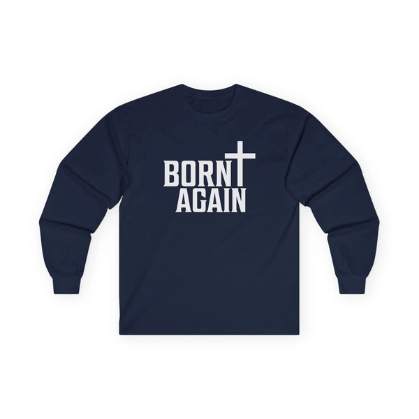 Faith Based Men's Long Sleeve Tee " Born Again" | Long - sleeve by atgodanddesigns