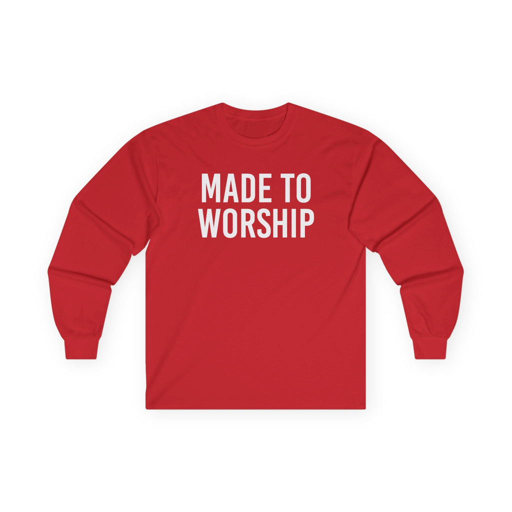 Faith Based Men's Long Sleeve Tee "Made to Worship" | Long - sleeve by atgodanddesigns