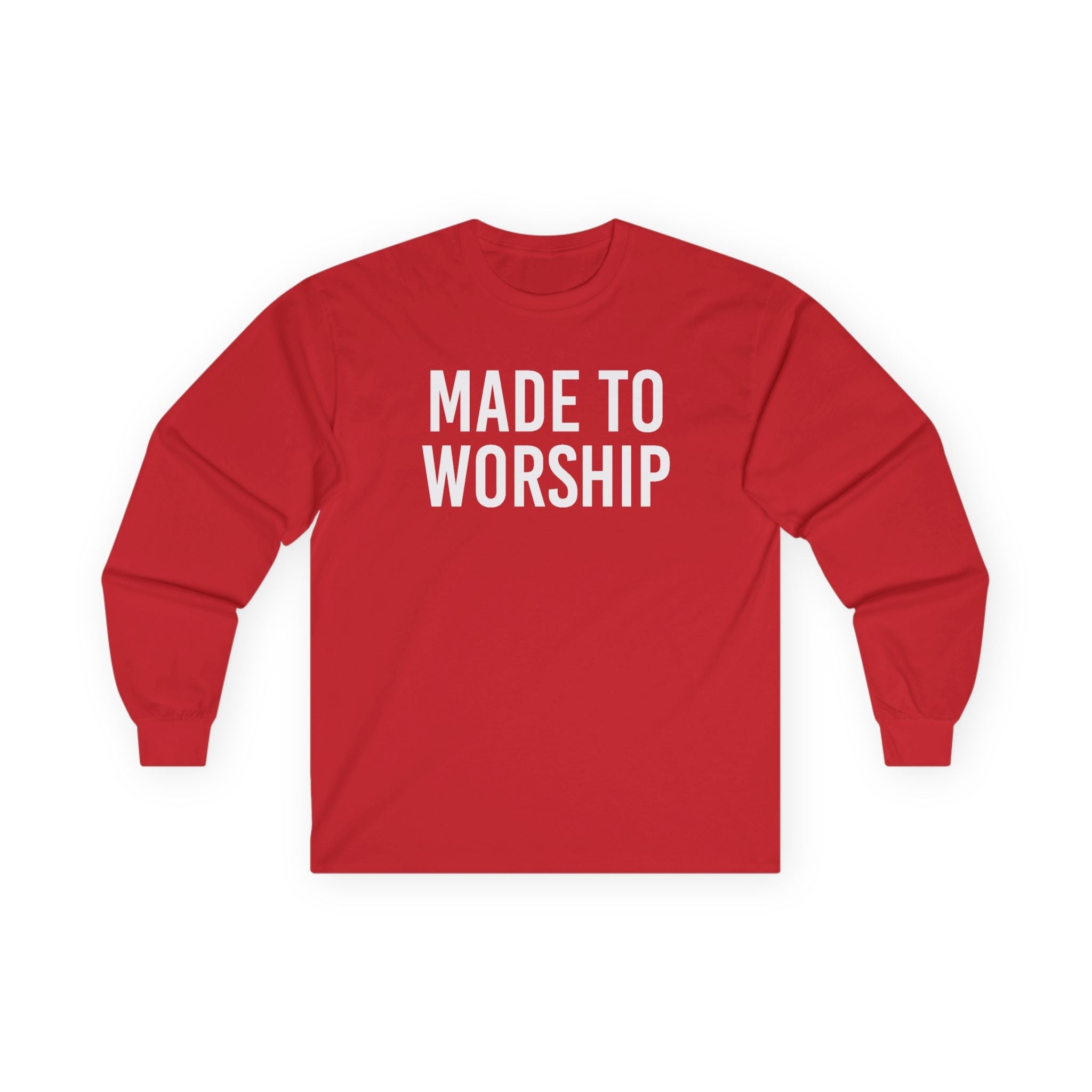 Faith Based Men's Long Sleeve Tee "Made to Worship" | Long - sleeve by atgodanddesigns