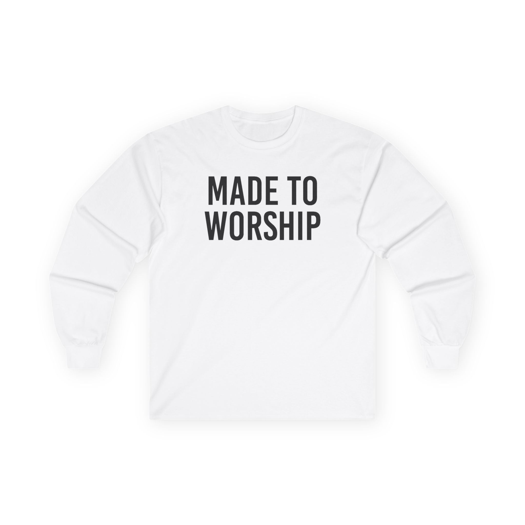 Faith Based Men's Long Sleeve Tee "Made to Worship" | Long - sleeve by atgodanddesigns