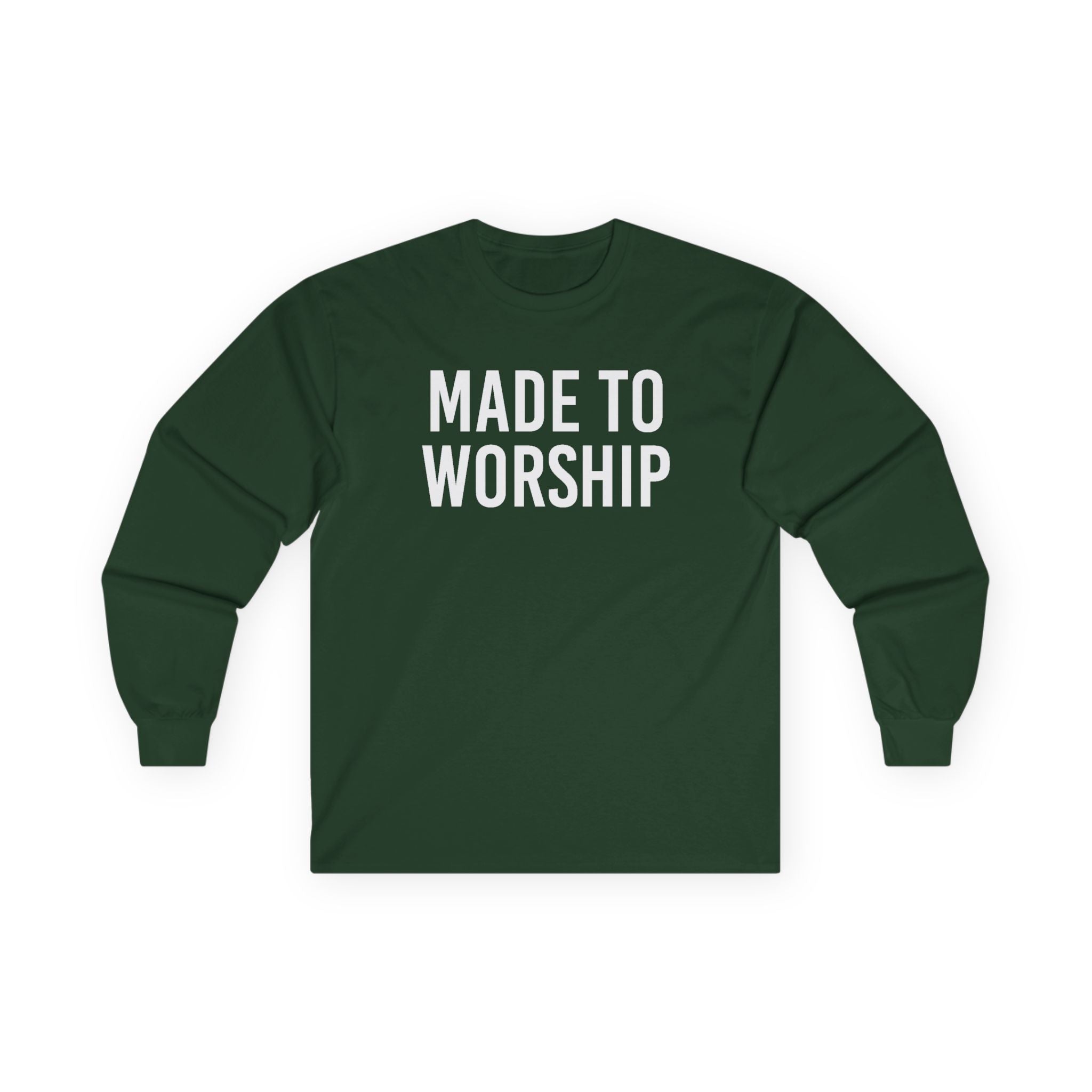 Faith Based Men's Long Sleeve Tee "Made to Worship" | Long - sleeve by atgodanddesigns