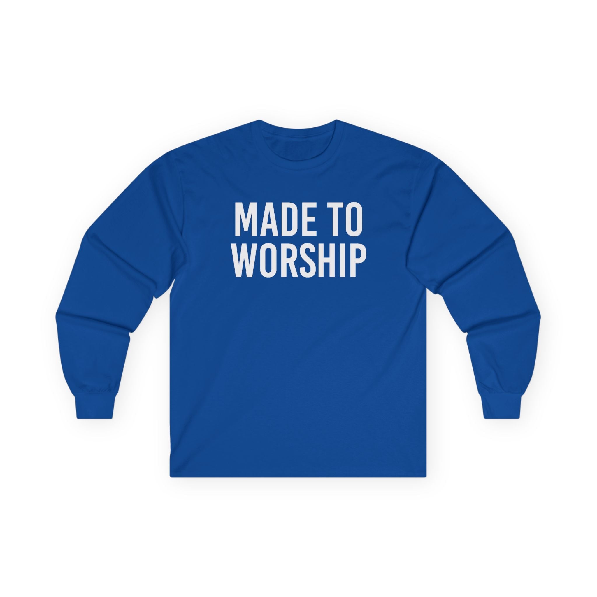 Faith Based Men's Long Sleeve Tee "Made to Worship" | Long - sleeve by atgodanddesigns