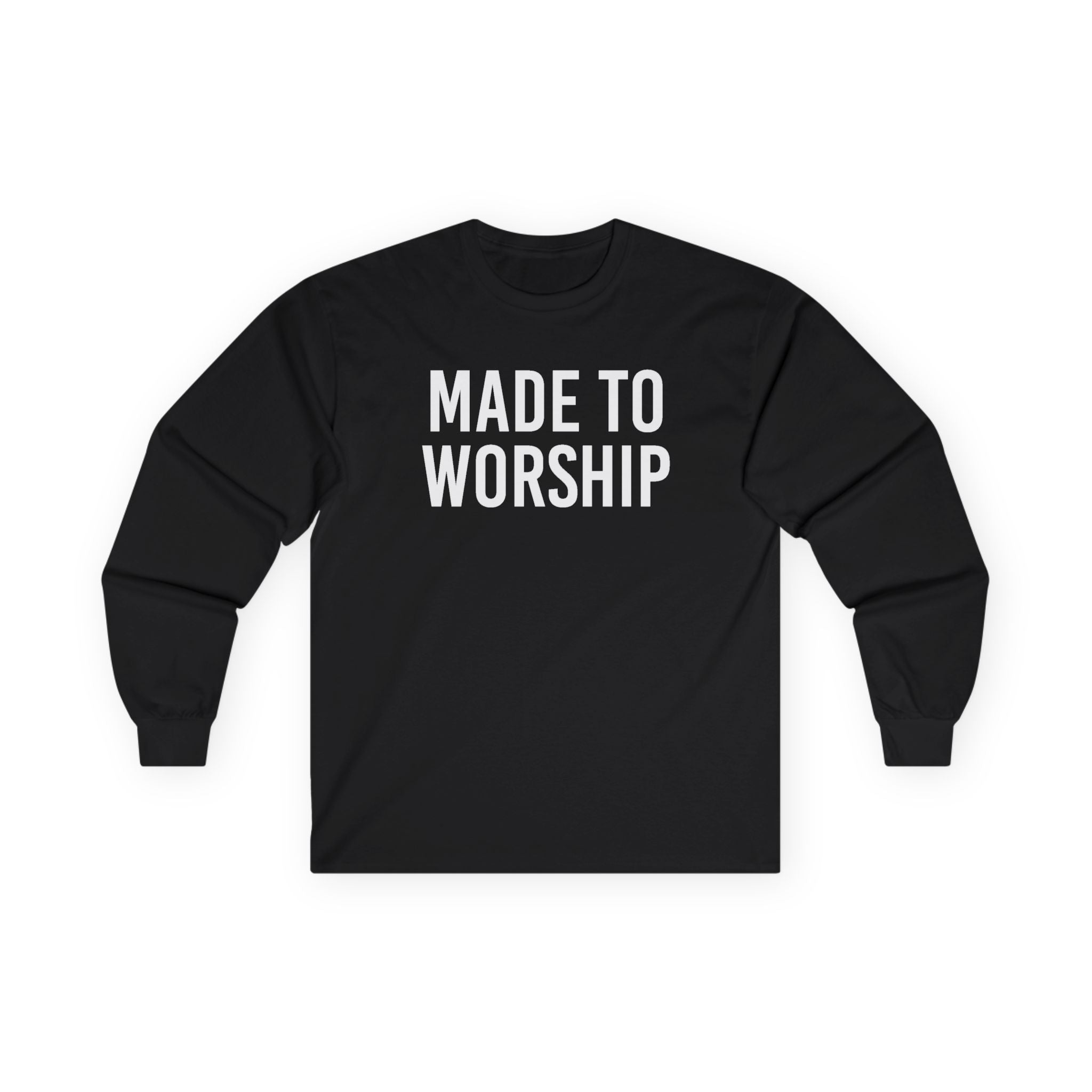 Faith Based Men's Long Sleeve Tee "Made to Worship" | Long - sleeve by atgodanddesigns