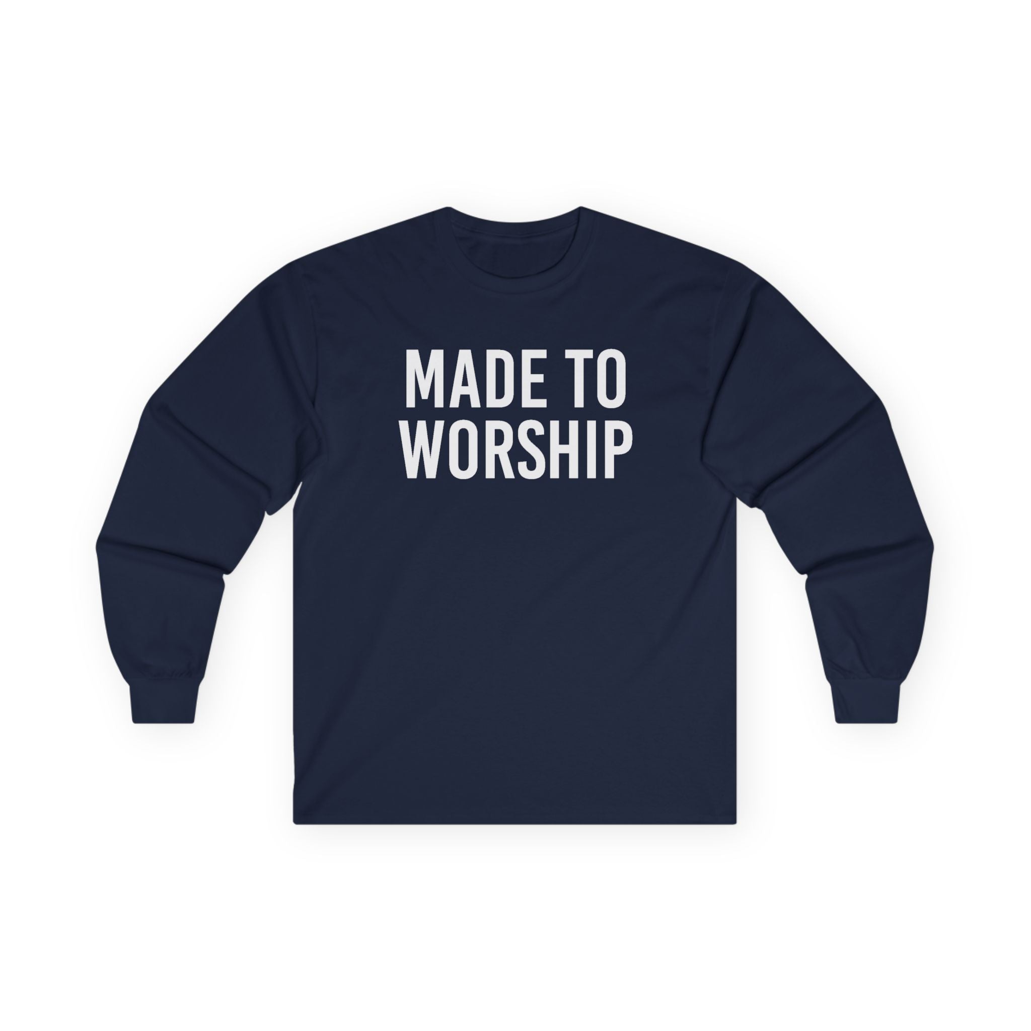 Faith Based Men's Long Sleeve Tee "Made to Worship" | Long - sleeve by atgodanddesigns