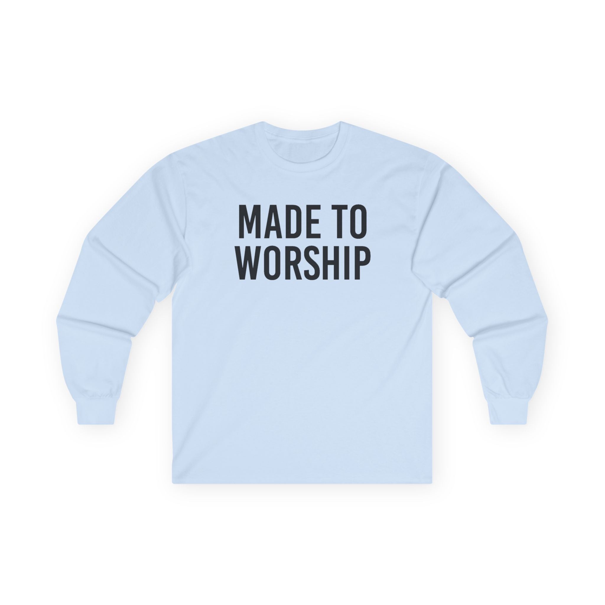 Faith Based Men's Long Sleeve Tee "Made to Worship" | Long - sleeve by atgodanddesigns