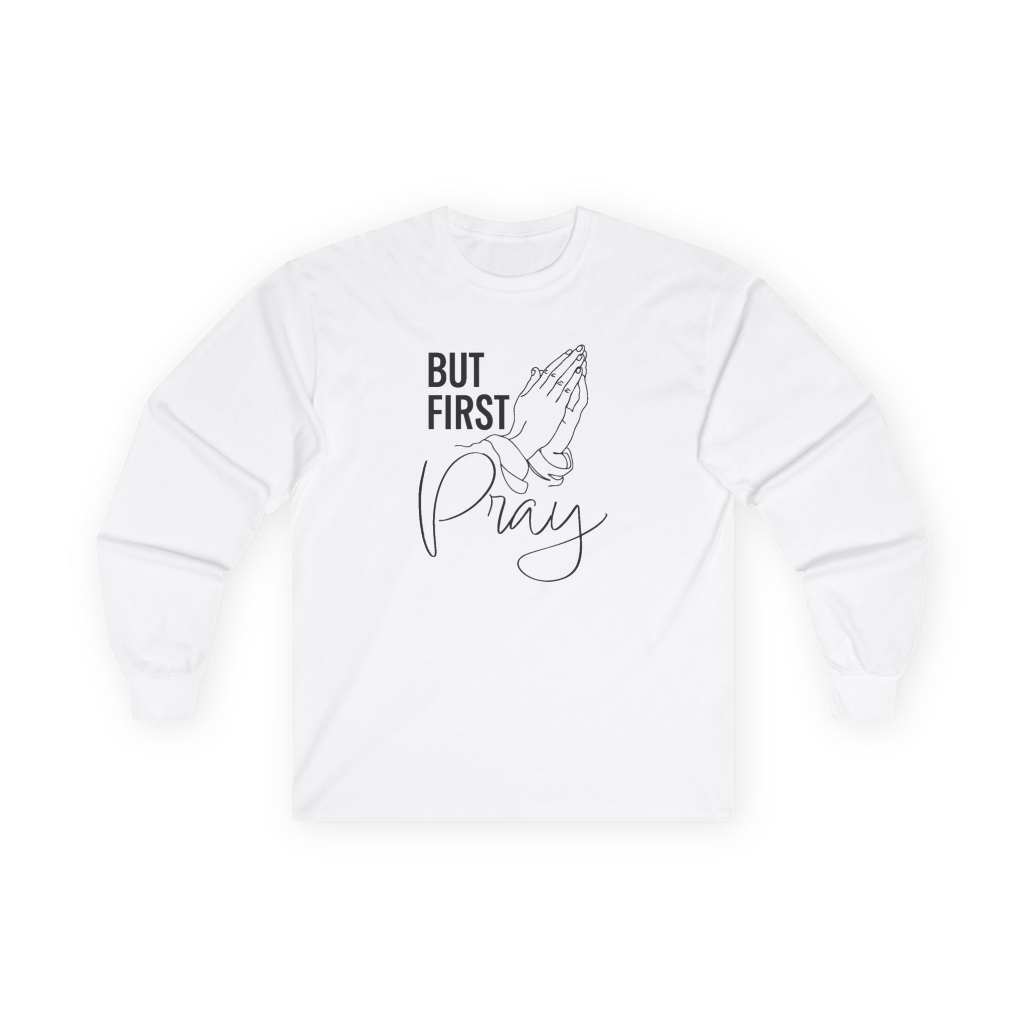 Faith Based Men's Long Sleeve Tee "Pray" | Long - sleeve by atgodanddesigns
