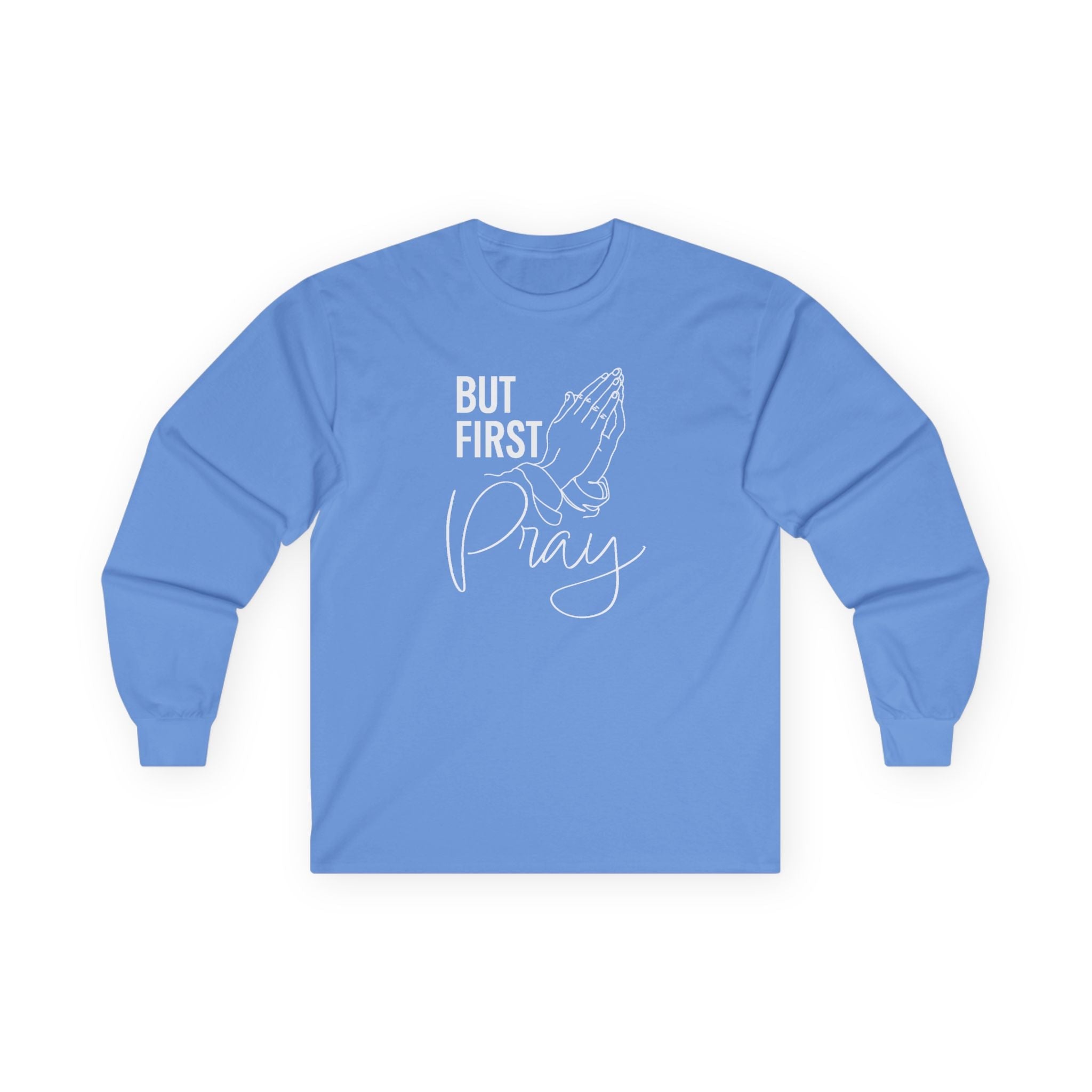 Faith Based Men's Long Sleeve Tee "Pray" | Long - sleeve by atgodanddesigns