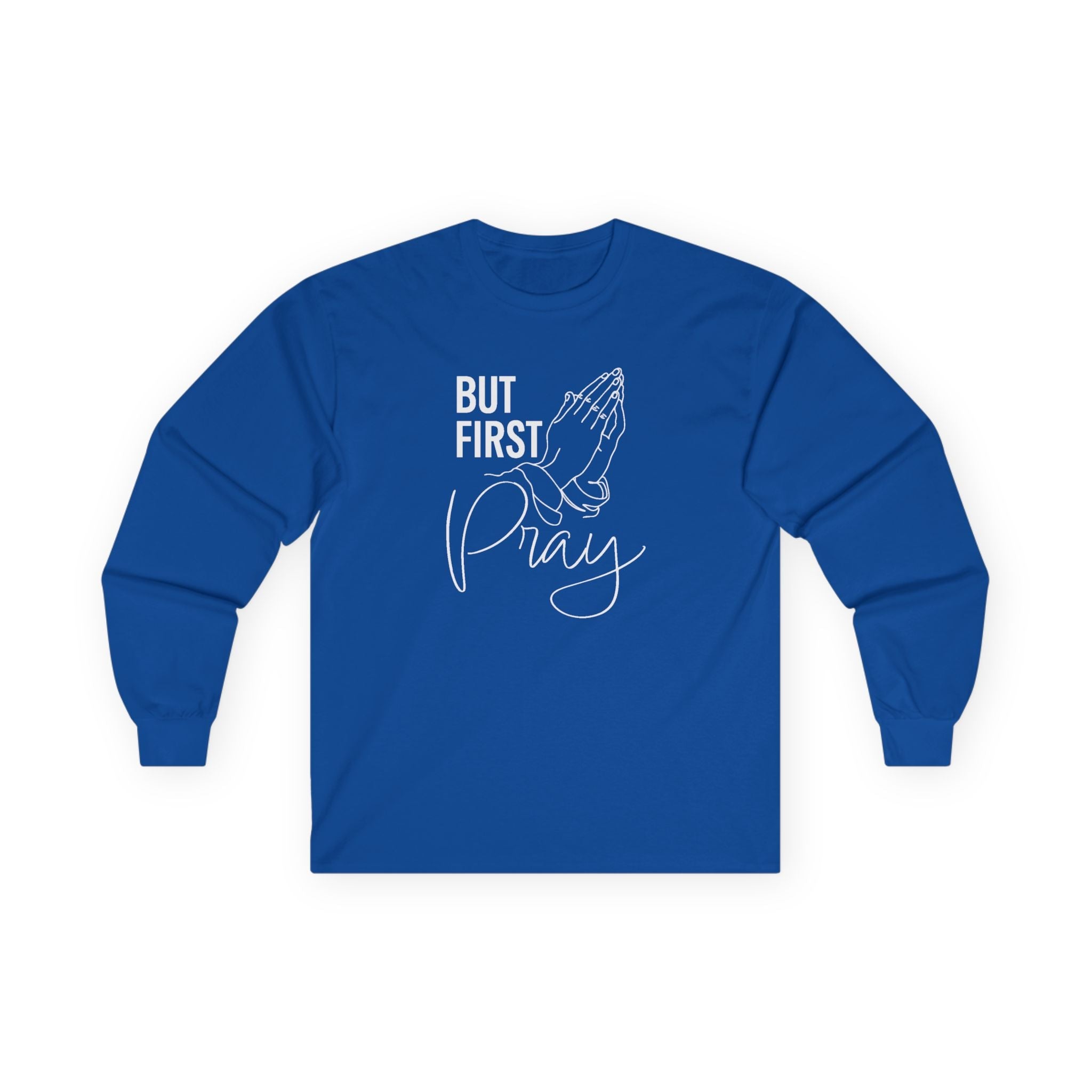 Faith Based Men's Long Sleeve Tee "Pray" | Long - sleeve by atgodanddesigns