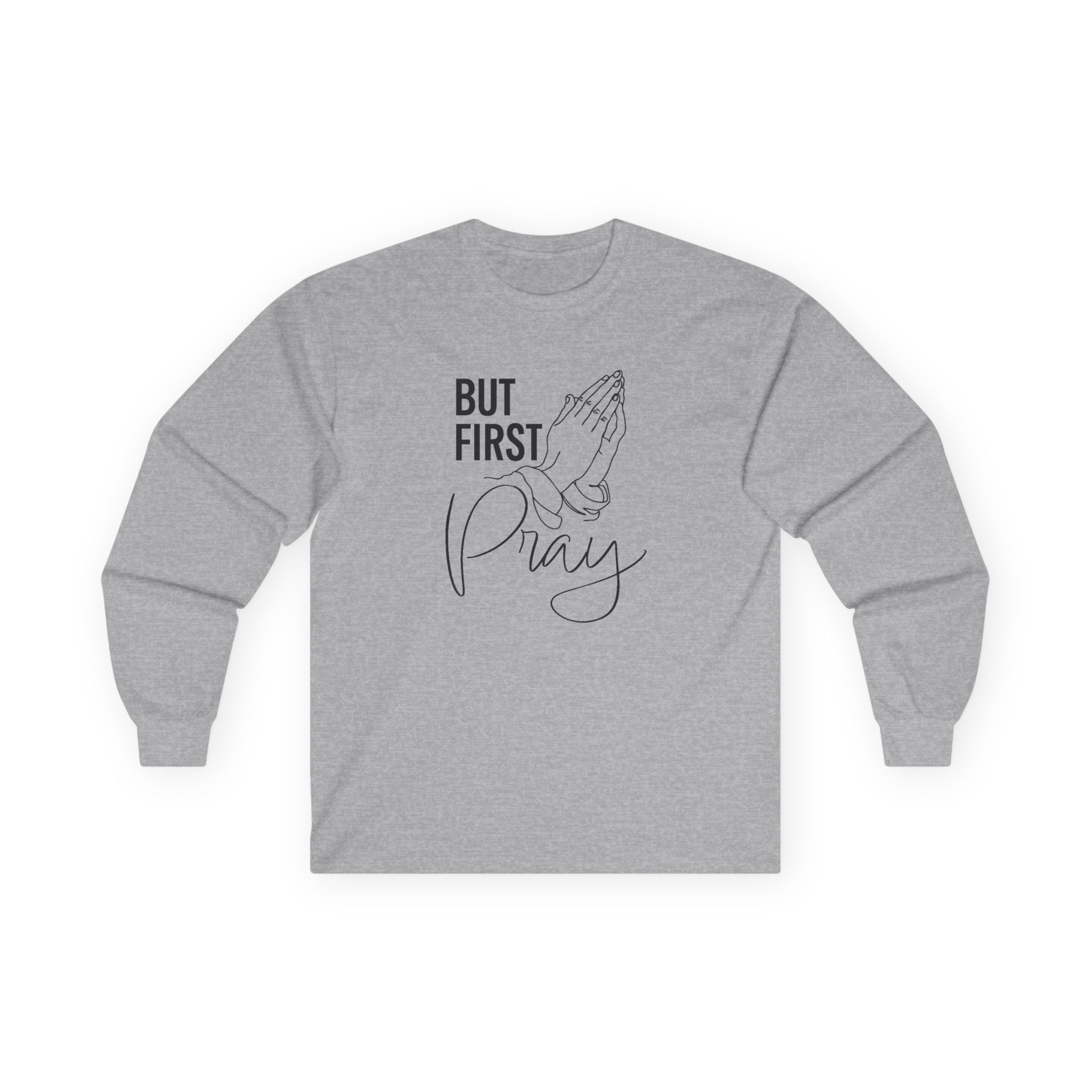Faith Based Men's Long Sleeve Tee "Pray" | Long - sleeve by atgodanddesigns