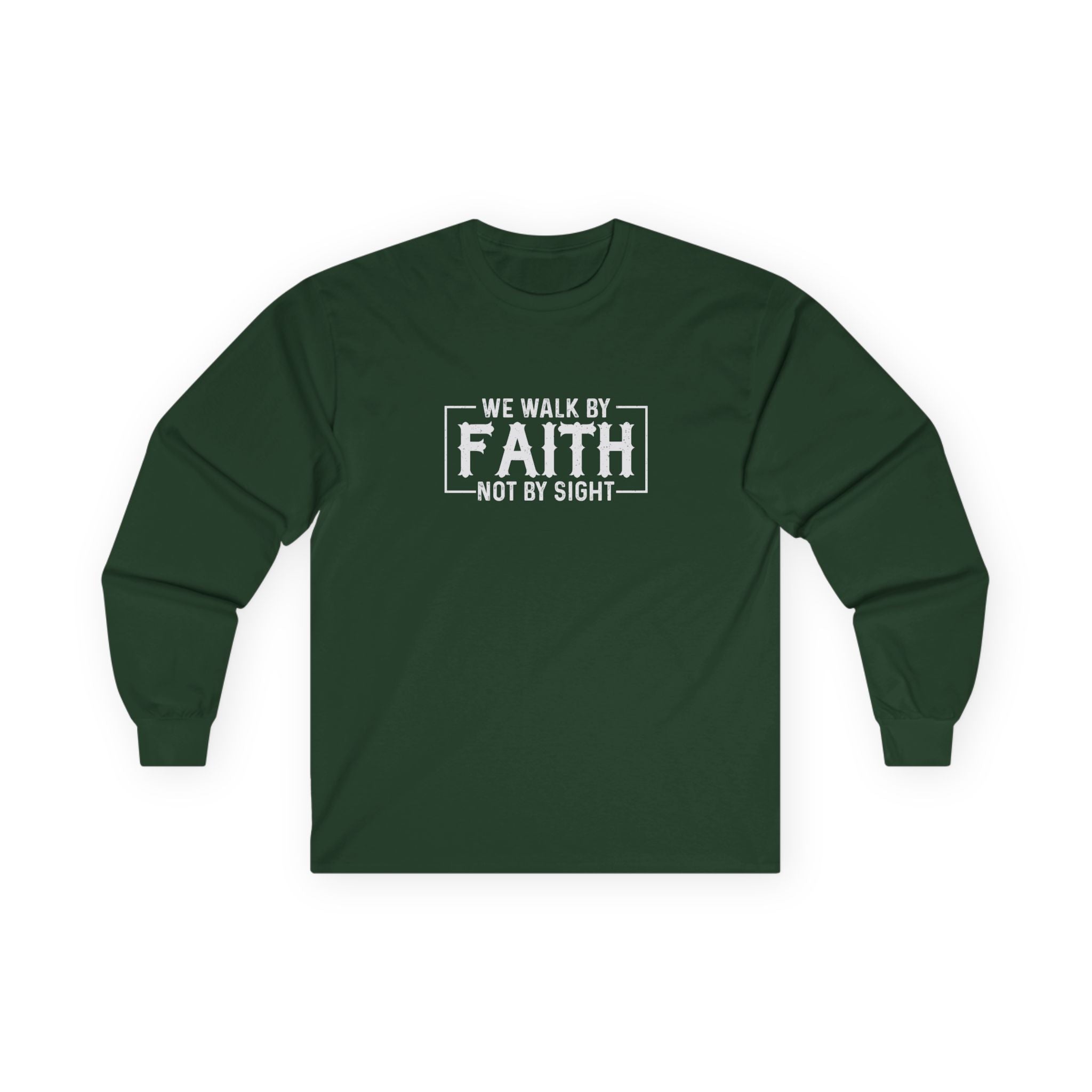 Faith Based Men's Long Sleeve - We Walk By FAITH Not by Sight | Long - sleeve by atgodanddesigns
