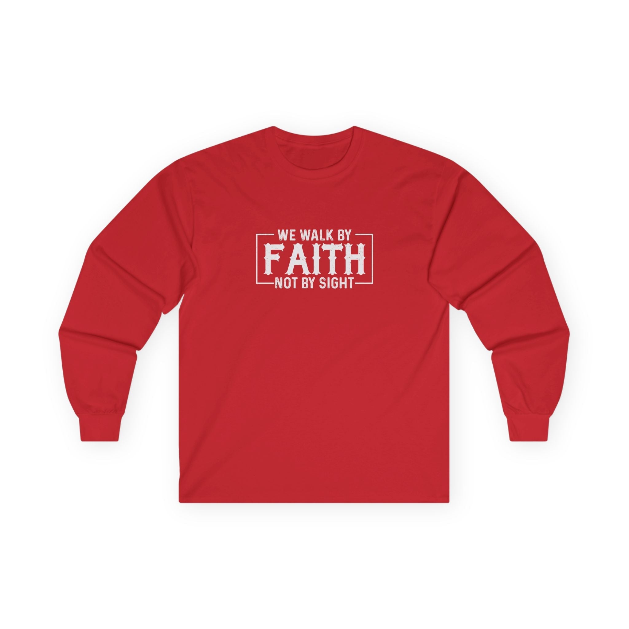 Faith Based Men's Long Sleeve - We Walk By FAITH Not by Sight | Long - sleeve by atgodanddesigns