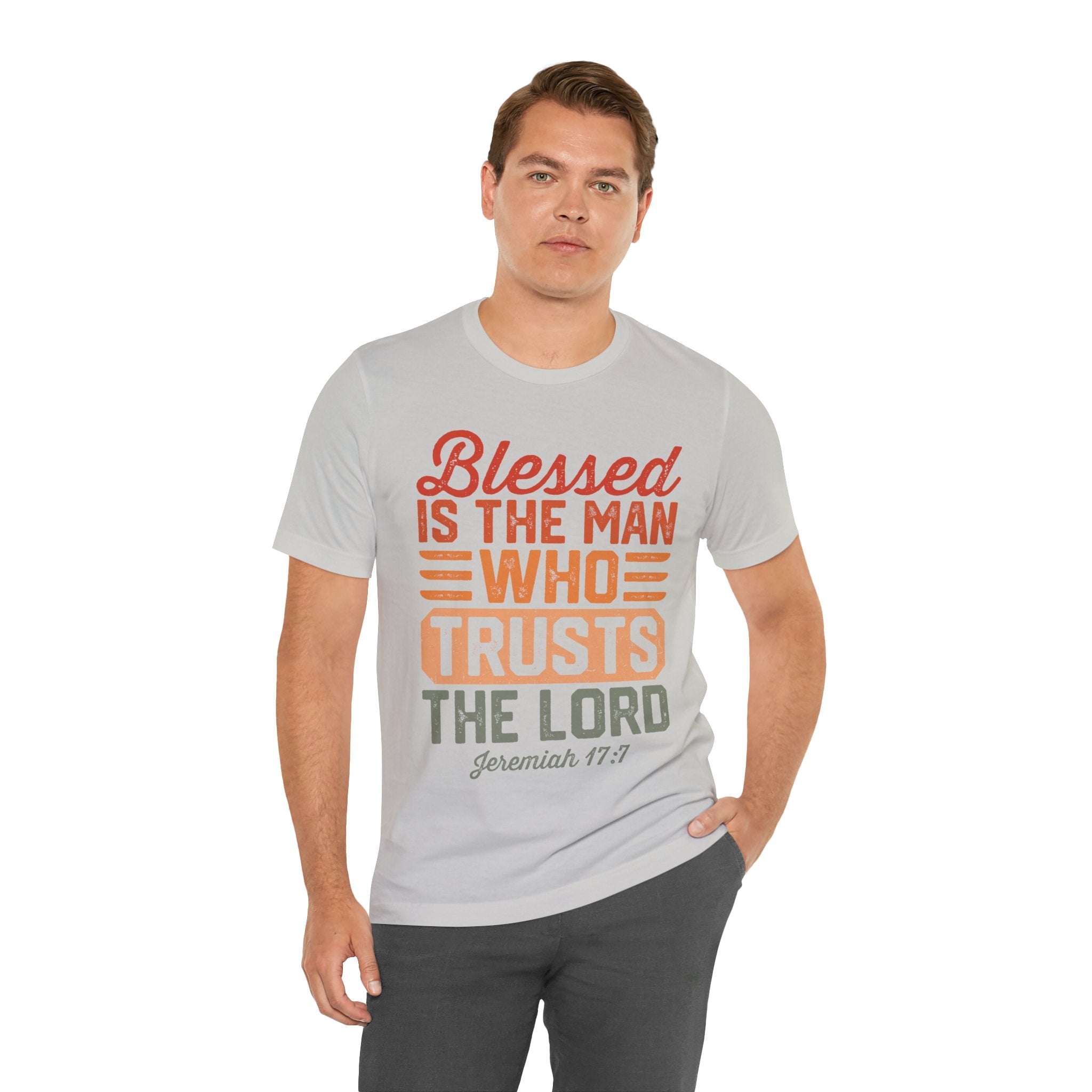 Faith Based Men's T-Shirt - " Blessed The Man" | T-Shirt by atgodanddesigns