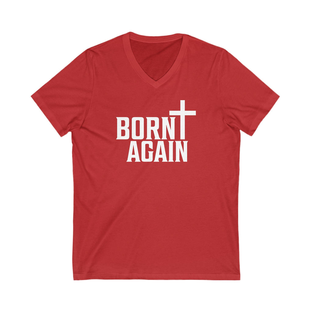 Faith Based Men's T-Shirt - Born Again | V - neck by atgodanddesigns
