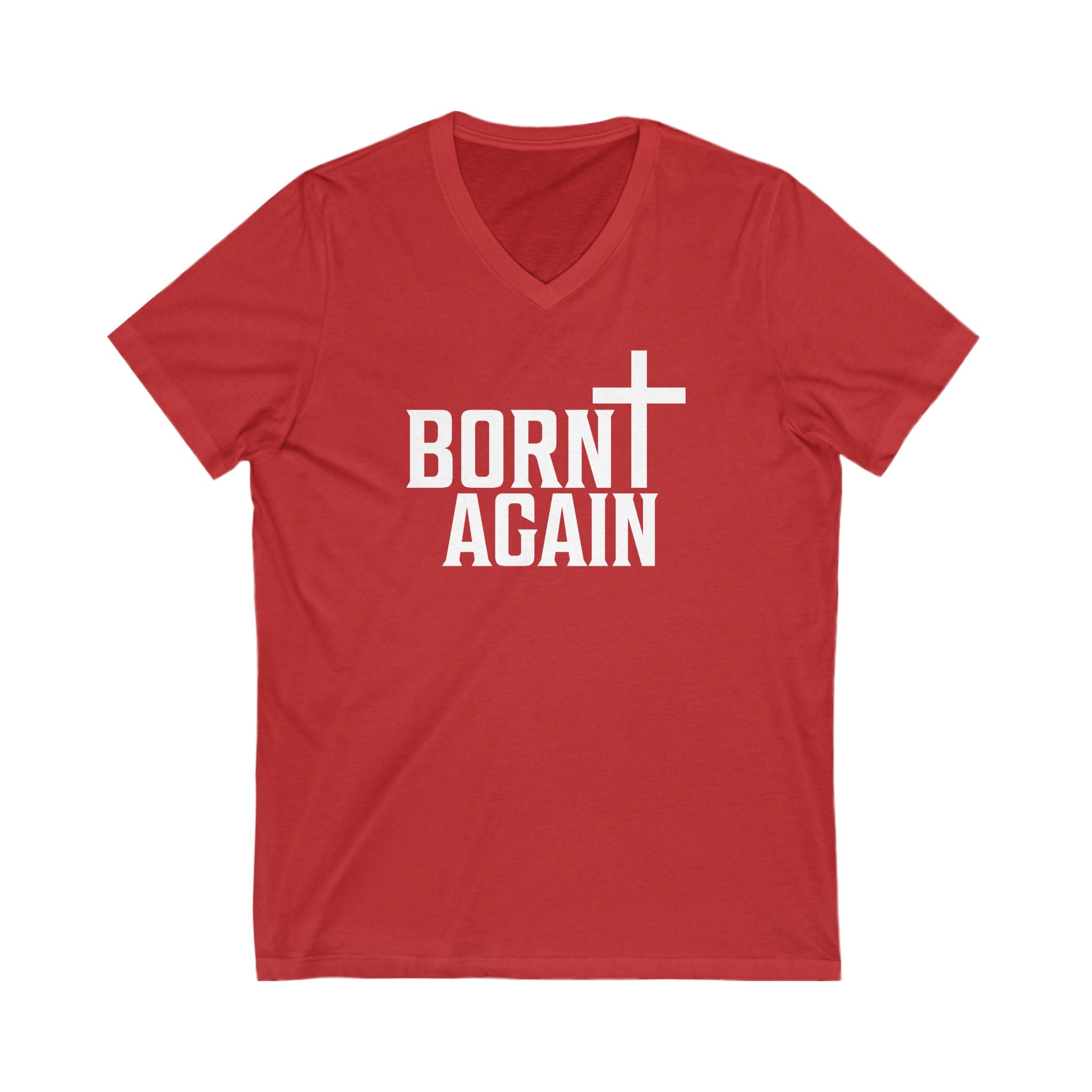 Faith Based Men's T-Shirt - Born Again | V - neck by atgodanddesigns