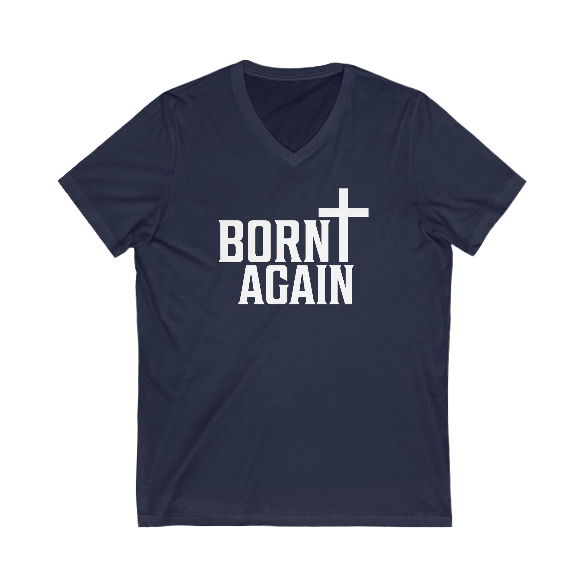 Faith Based Men's T-Shirt - Born Again | V - neck by atgodanddesigns