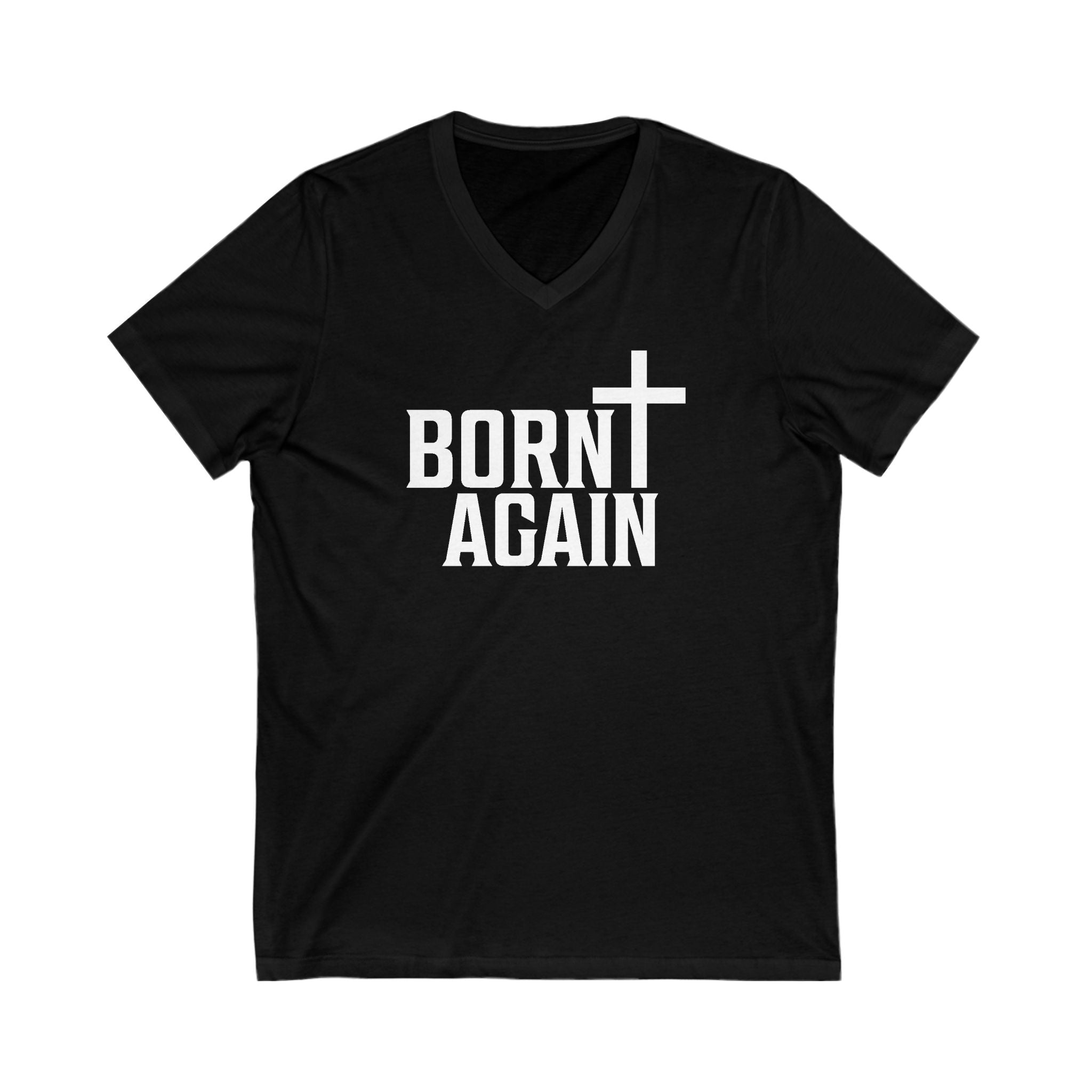 Faith Based Men's T-Shirt - Born Again | V - neck by atgodanddesigns