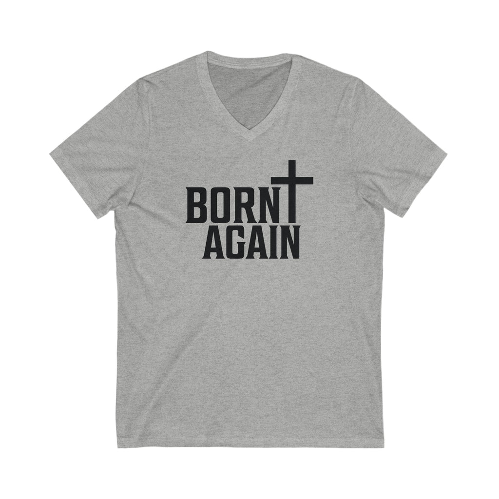 Faith Based Men's T-Shirt - Born Again | V - neck by atgodanddesigns