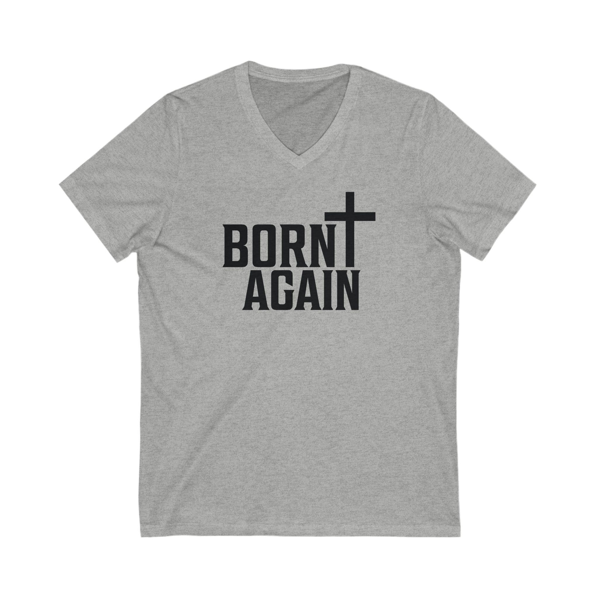 Faith Based Men's T-Shirt - Born Again | V - neck by atgodanddesigns